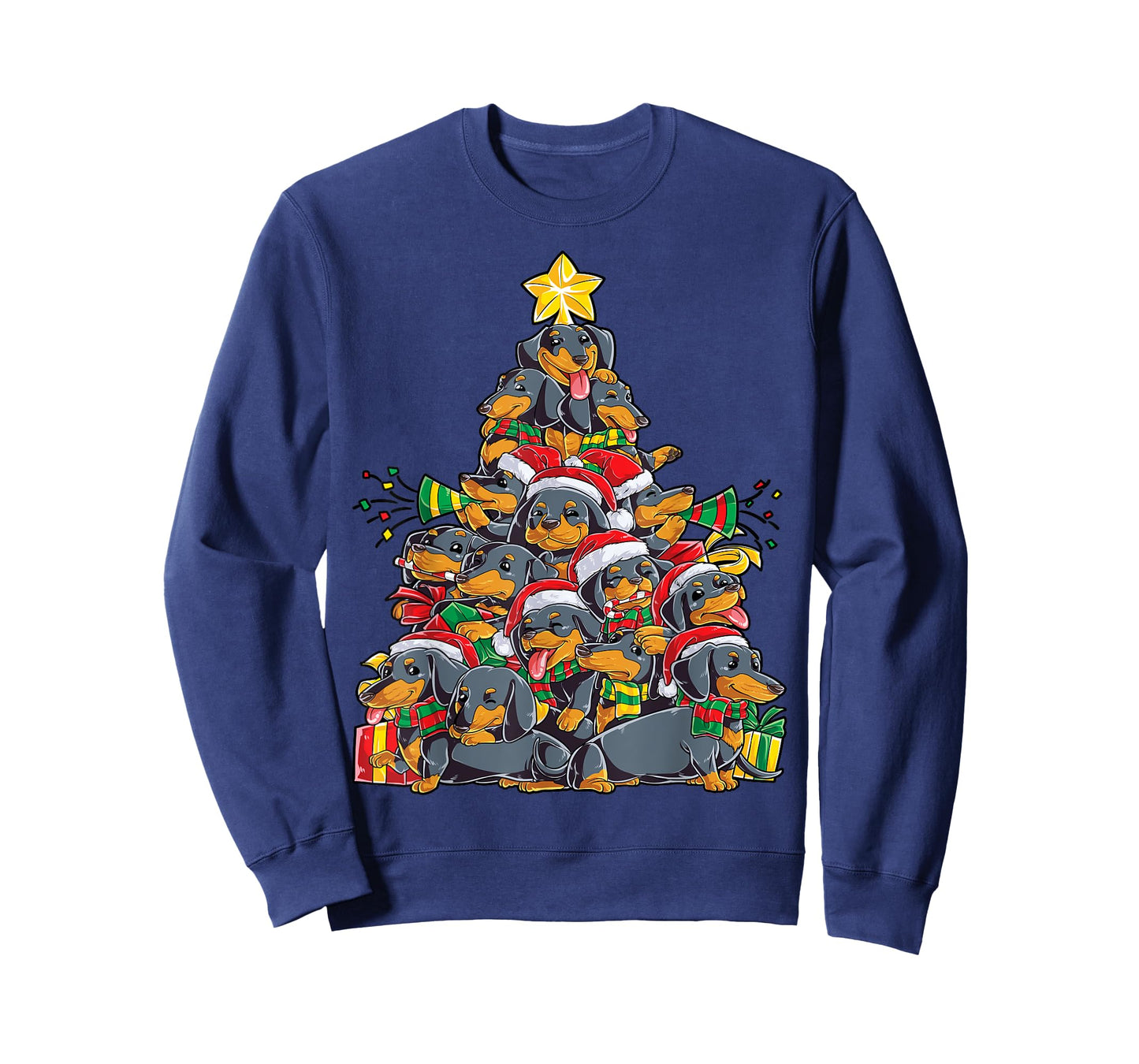Dachshund Christmas Tree Dog Santa Xmas Boys Girls Dogmas T-Shirt