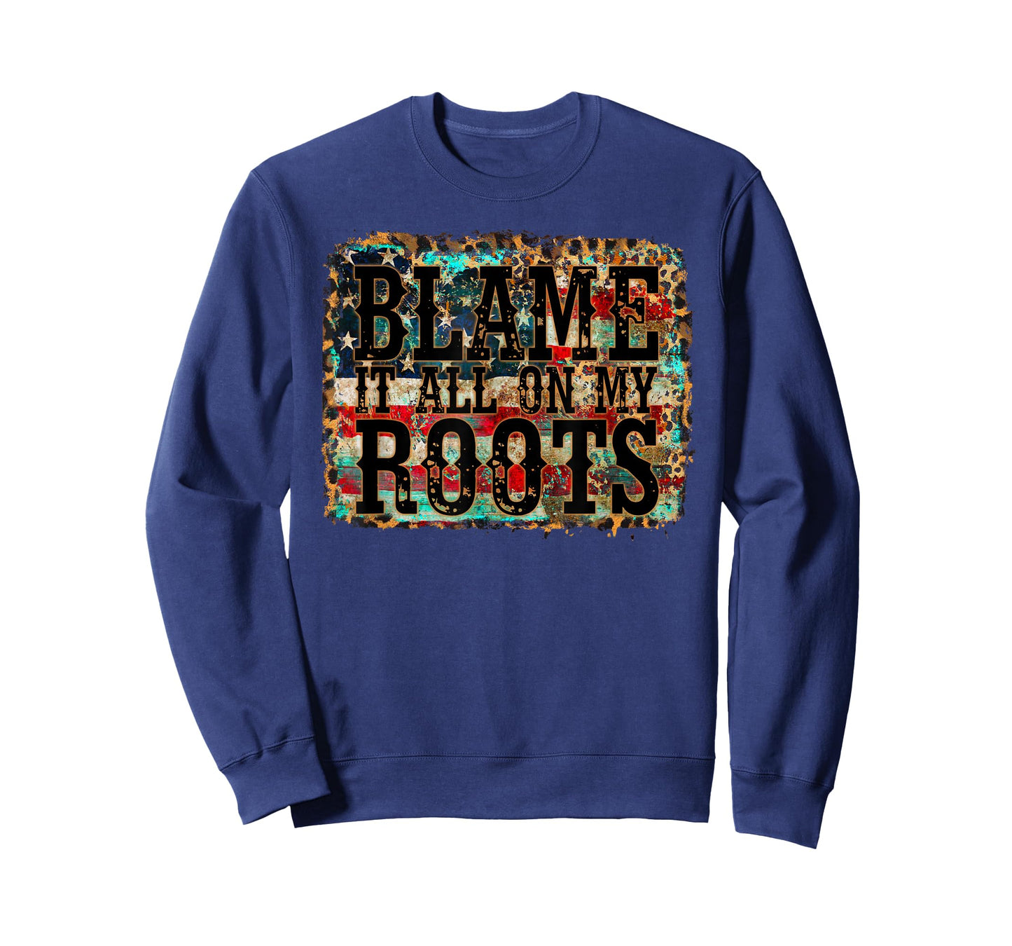 Blame It All On My Roots Country Music Vintage USA Flag T-Shirt