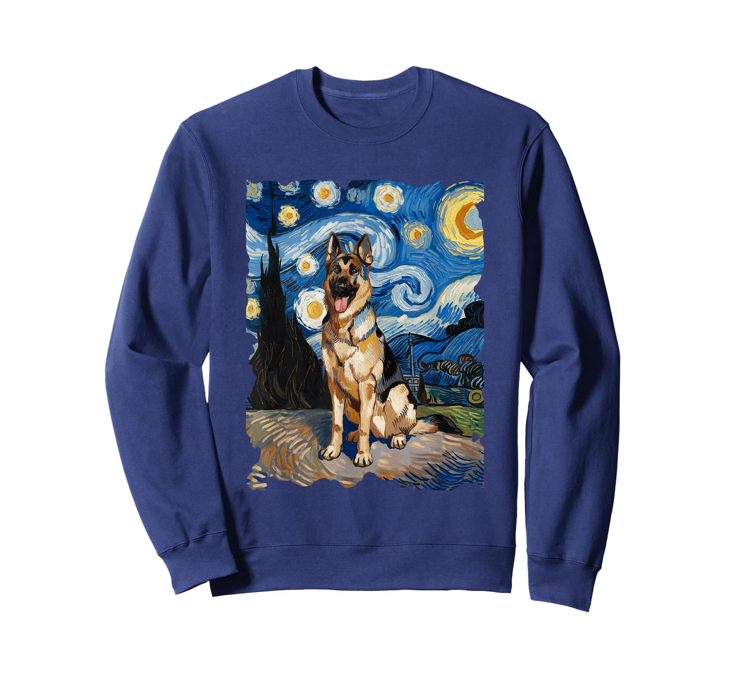 German Shepherd Starry Night - Funny Van Gogh Painting Dog T-Shirt
