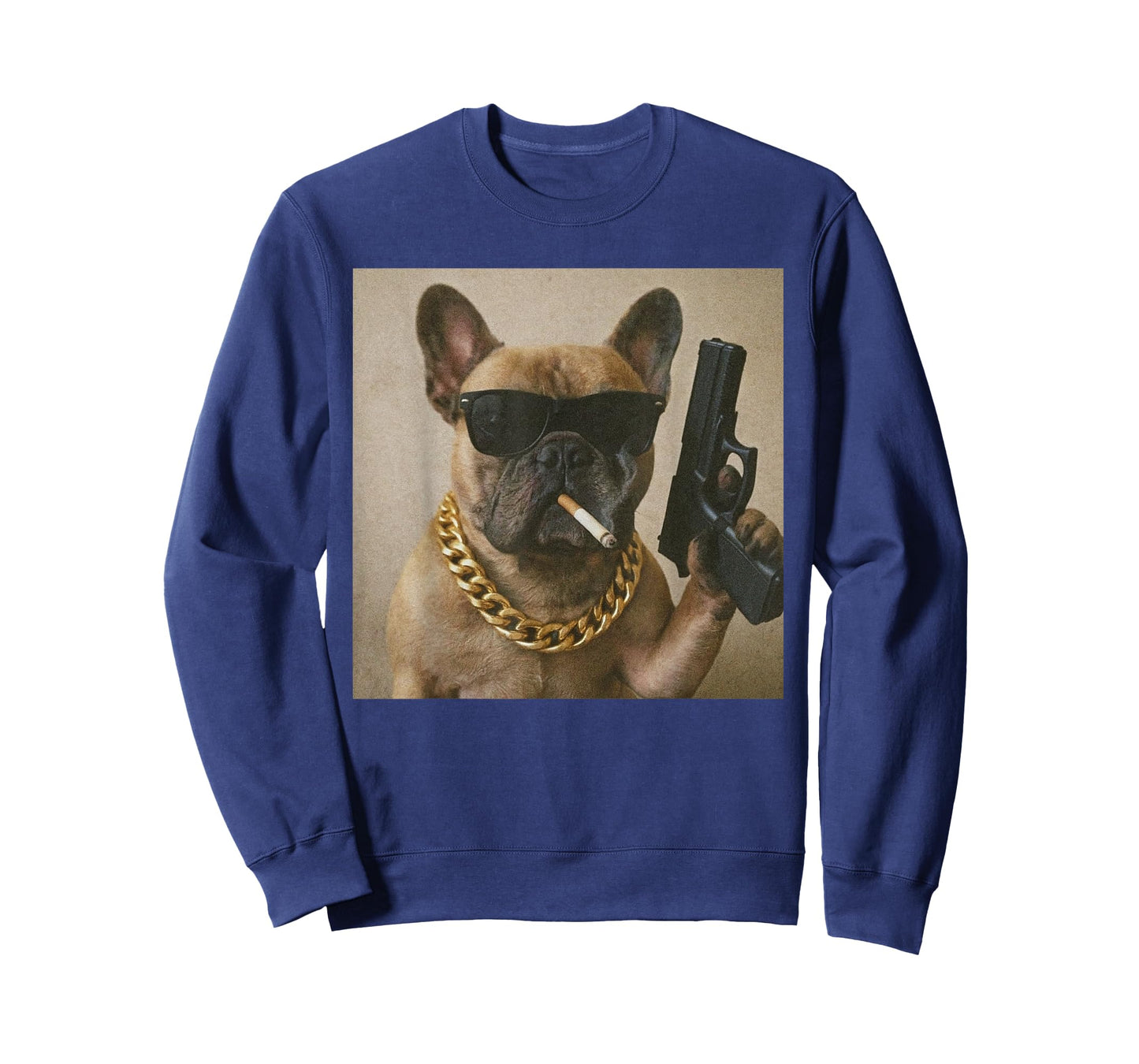 Funny Bulldog Dog Smoking Cigarette T-Shirt