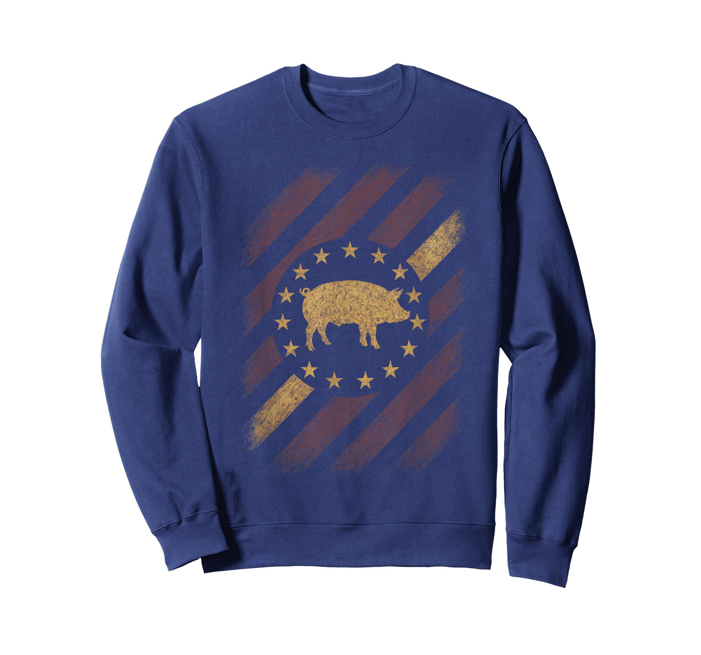 Vintage Pig Patriotic Design - Farm Animal Country T-Shirt