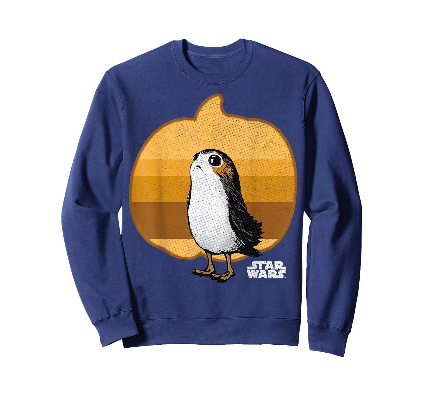 Star Wars Porg Simple Striped Pumpkin Halloween T-Shirt