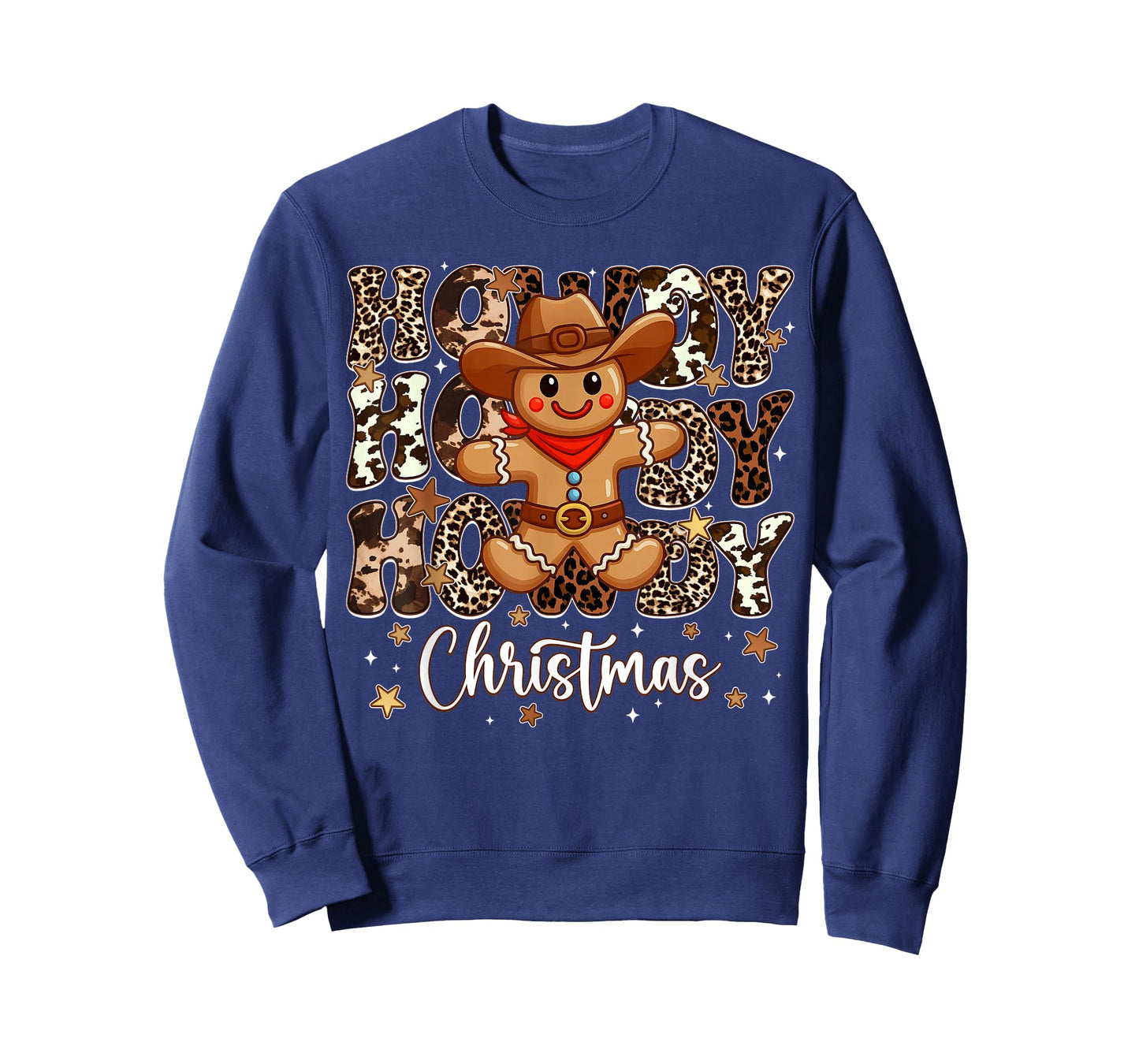 Howdy Christmas Cowboy Gingerbread Pjs Xmas Men Boy T-Shirt