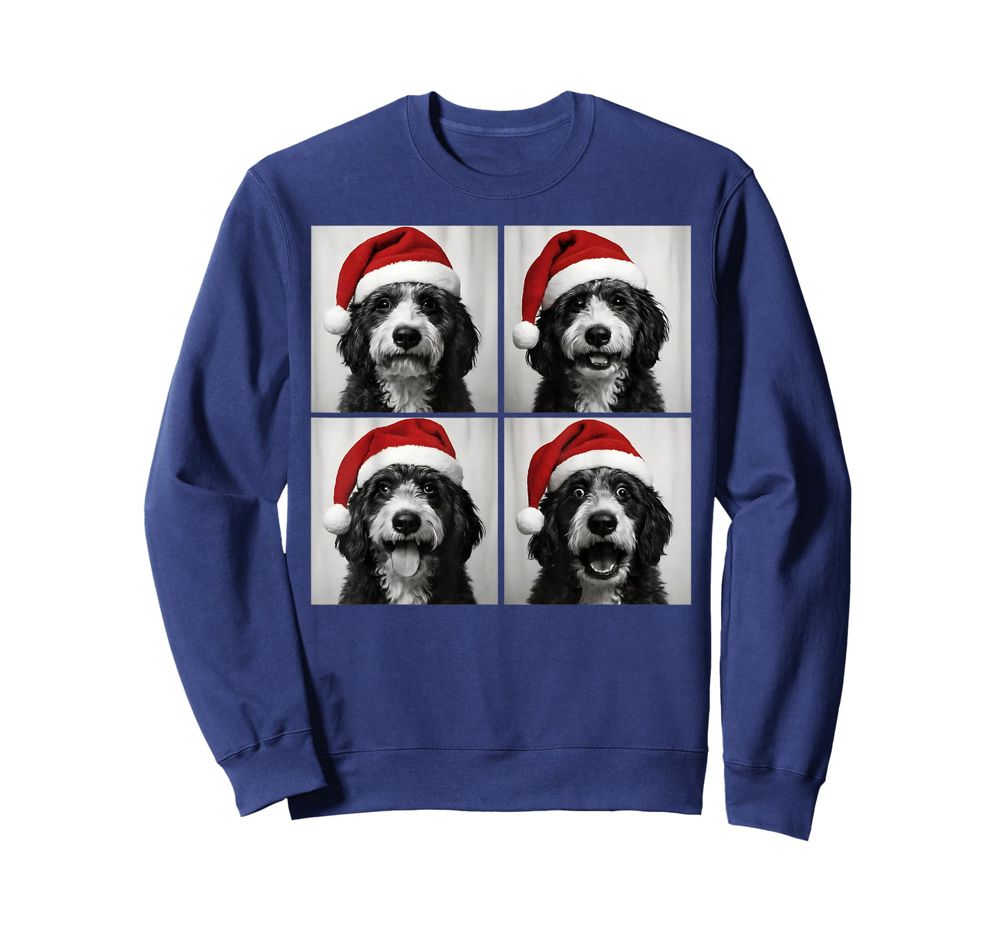 Funny Christmas Bernedoodle Santa Doodle Dog Photo Booth T-Shirt