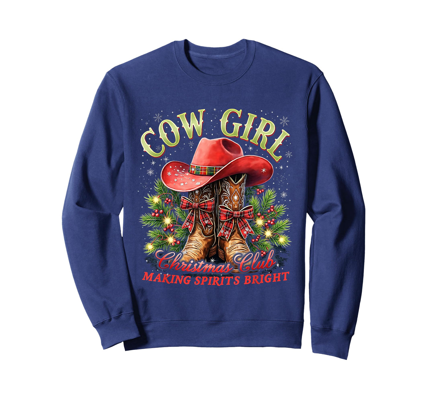 Cowgirl Howdy Christmas Y'all Xmas Wild West Coquette T-Shirt