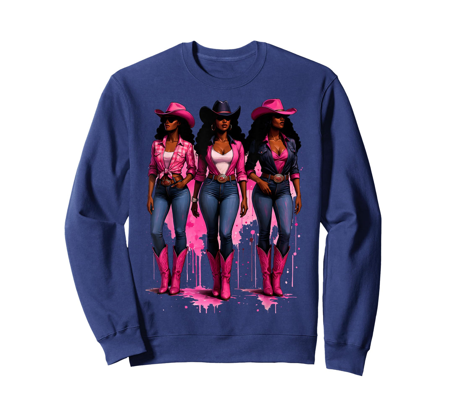Pink Cowgirl Shirt Black Western Women Rodeo Boots Graphic T-Shirt