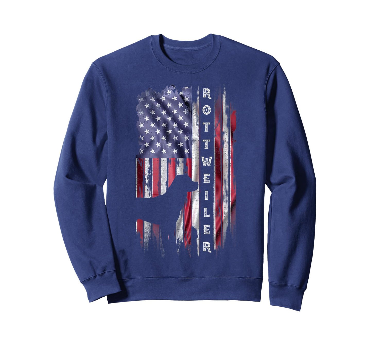 Vintage USA Flag Rottweiler Dog Rottie Lover Silhouette T-Shirt