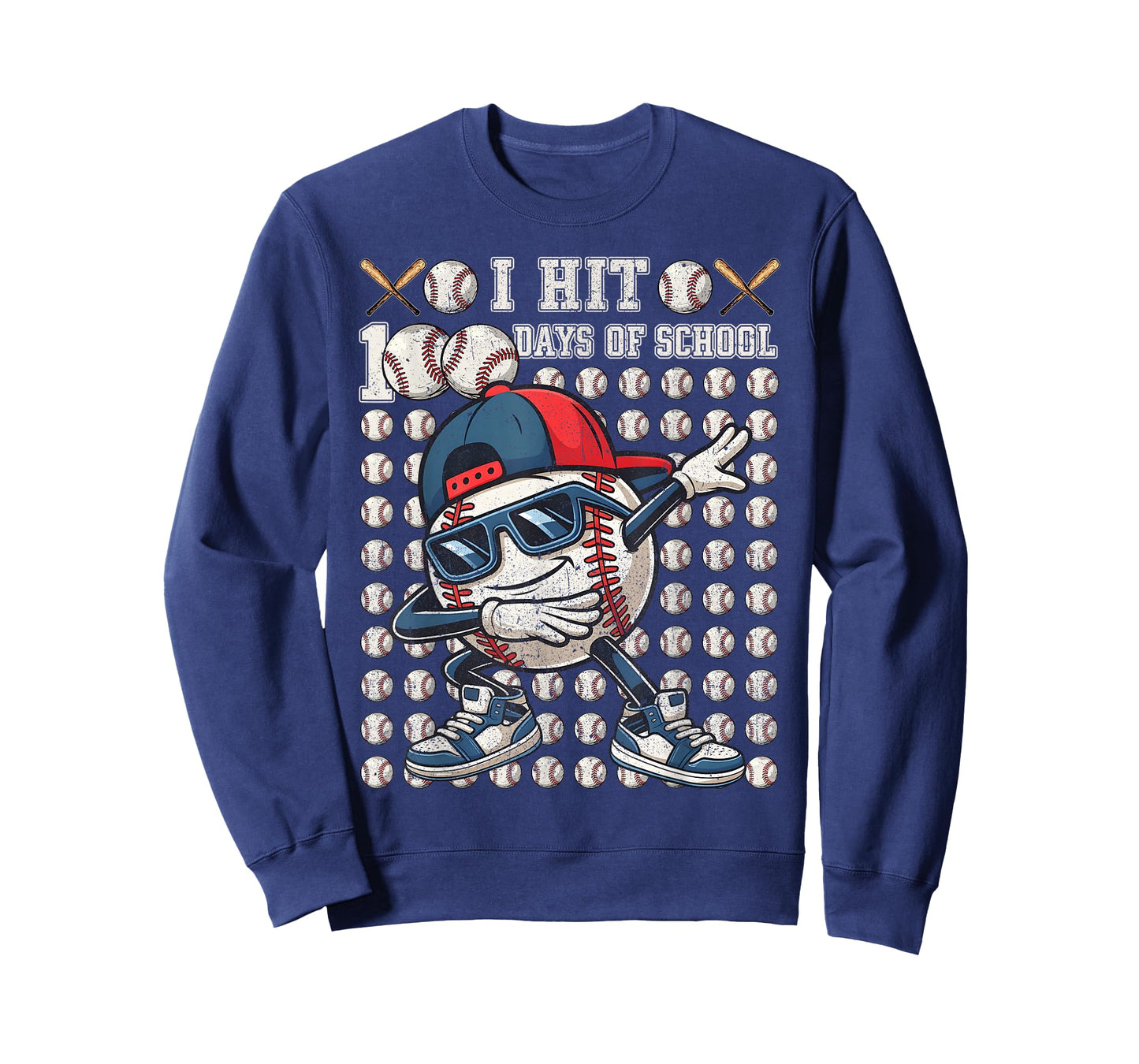 Dabbing Baseball I Hit 100 Days of School Bat Boys Toddler T-Shirt