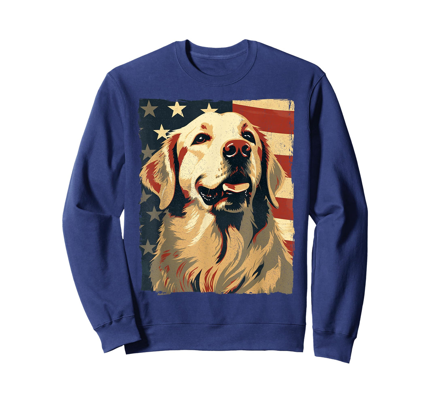 Golden Retriever American Flag T-Shirt 4th of July Retriever T-Shirt