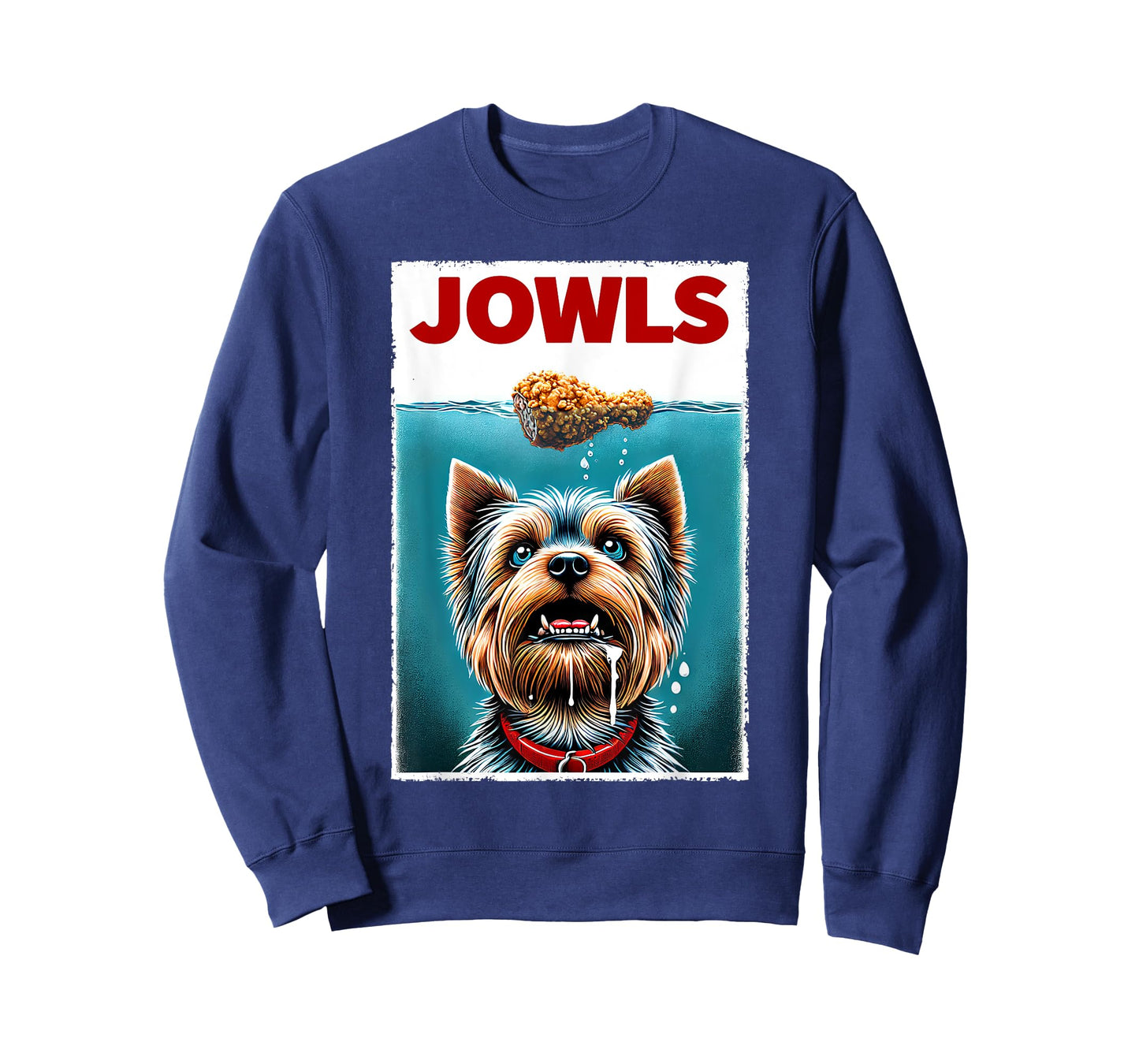 Funny Yorkshire Terrier and Fried Chicken Parody Jowls T-Shirt