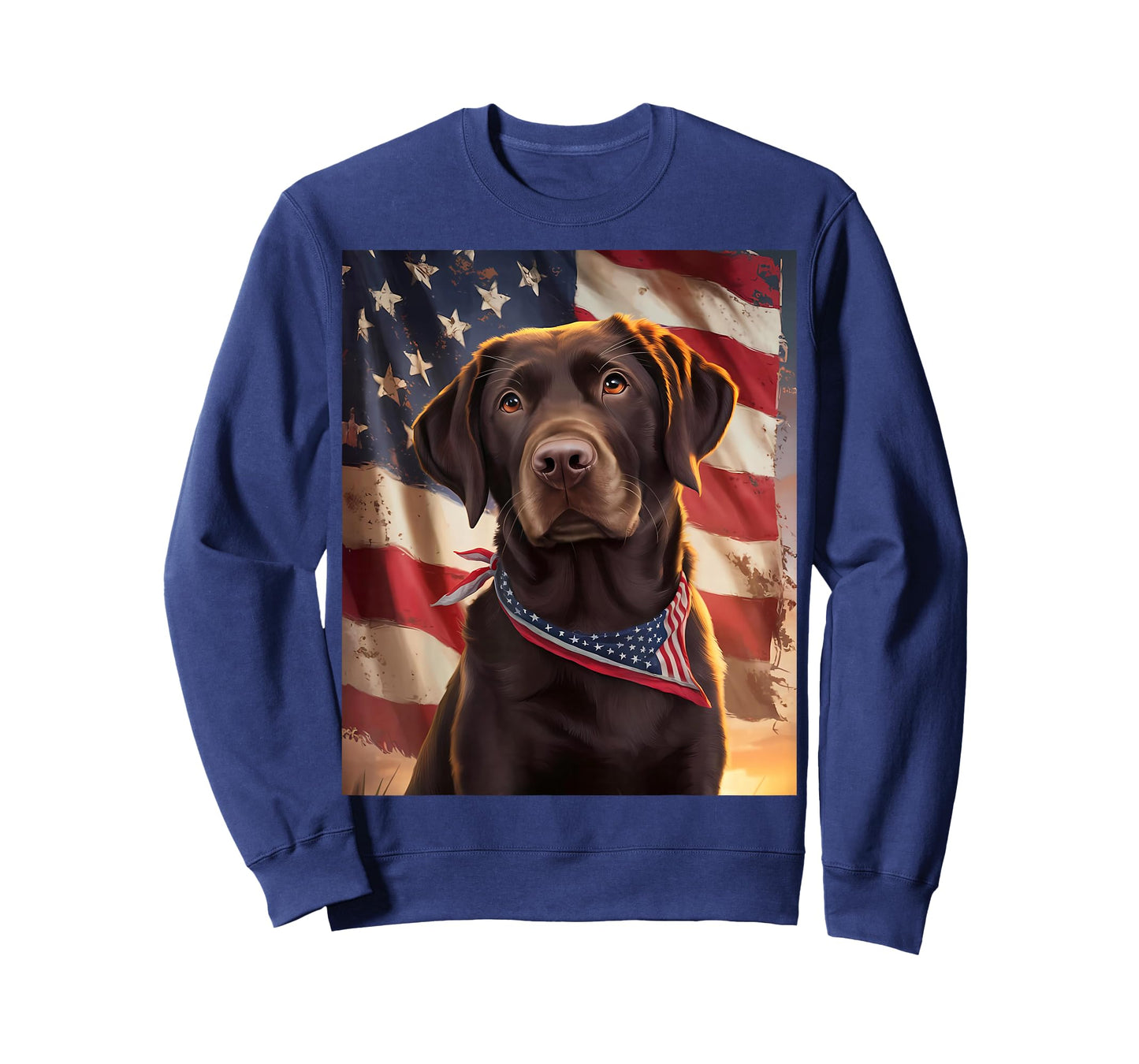 American Flag 4th of July Dog American Chocolate Labrador T-Shirt
