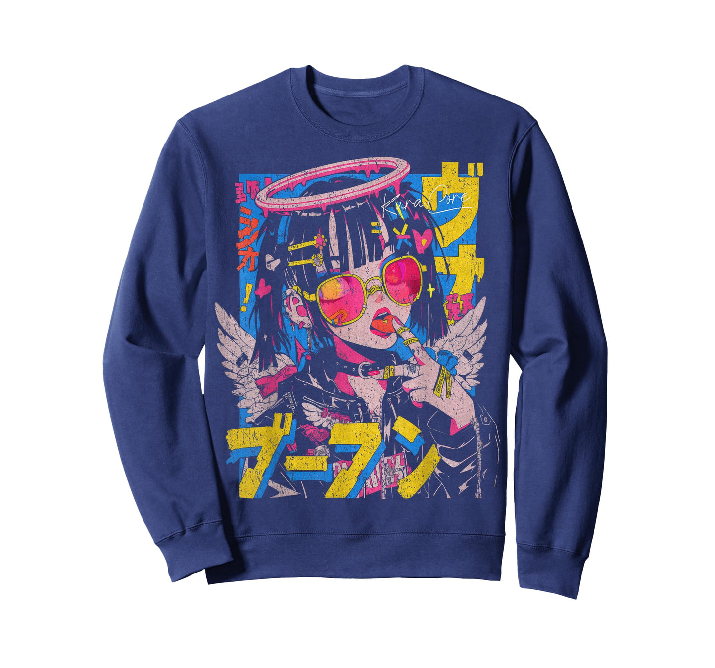 Japanese Streetwear Cyberpunk Angel Y2K Techwear Manga Anime T-Shirt