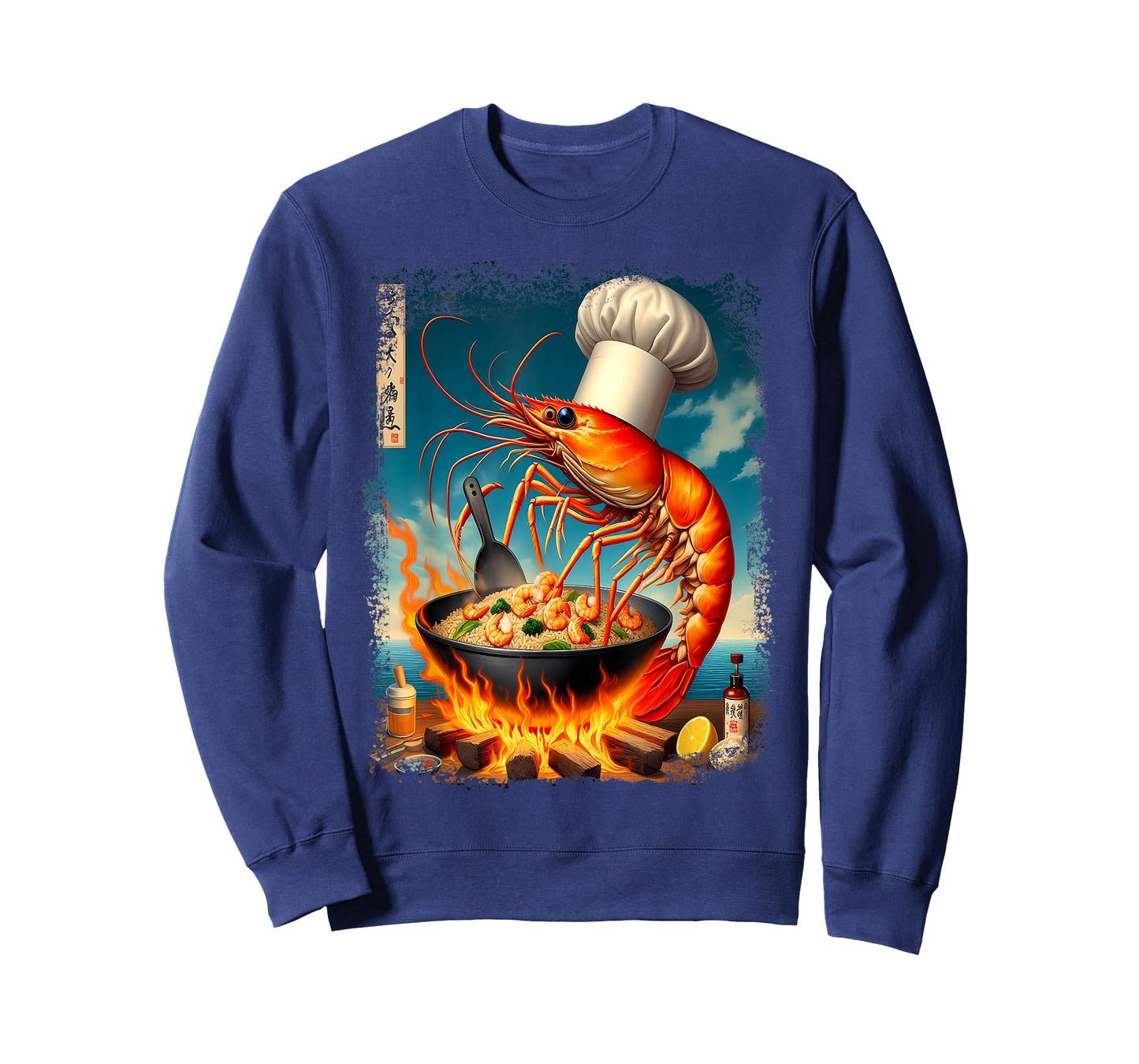 Funny Shrimp Fried This Rice Meme Painting Distressed Style T-Shirt