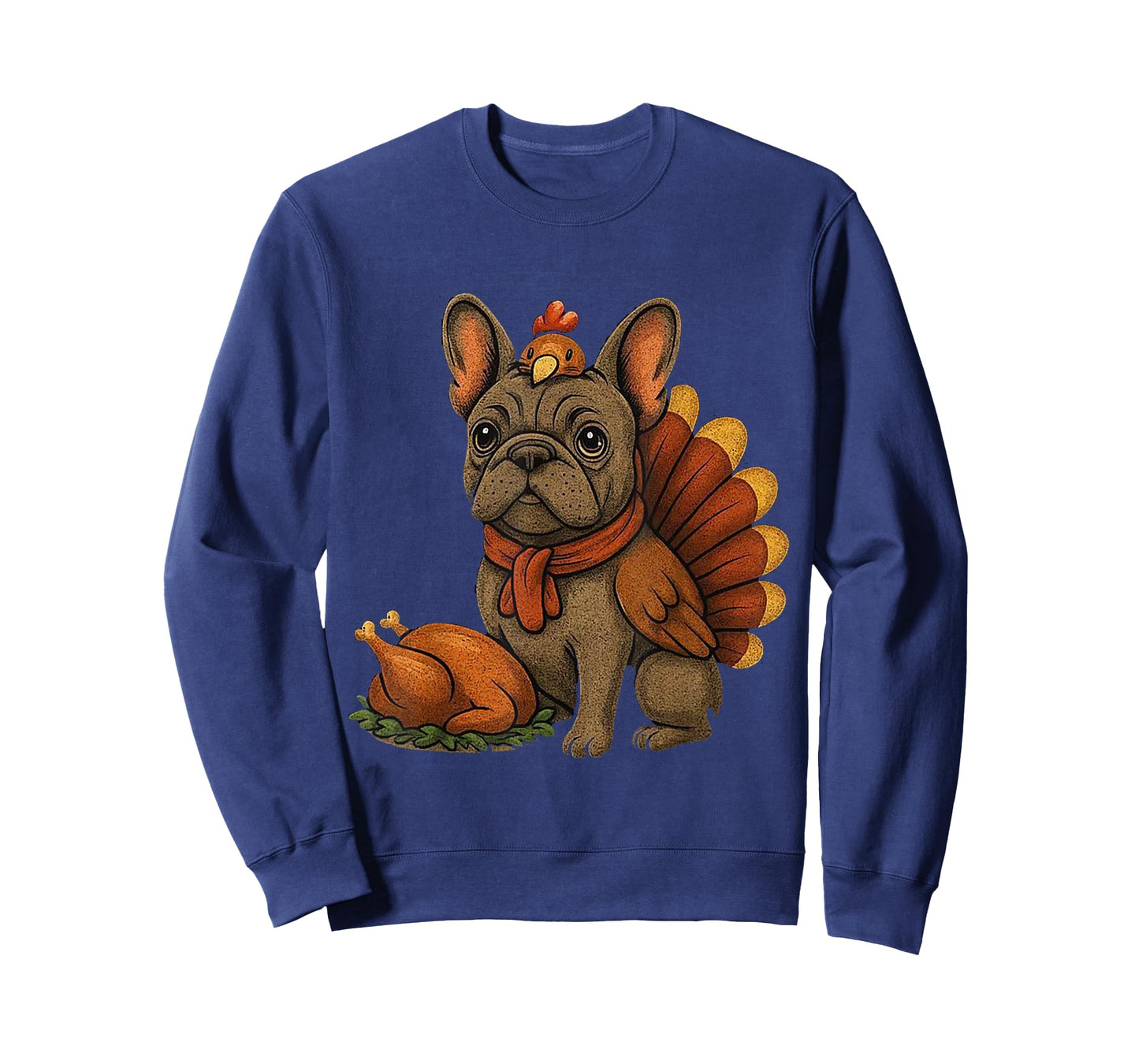 Cute Dog Frenchie Thanksgiving Santa Christmas Xmas T-Shirt