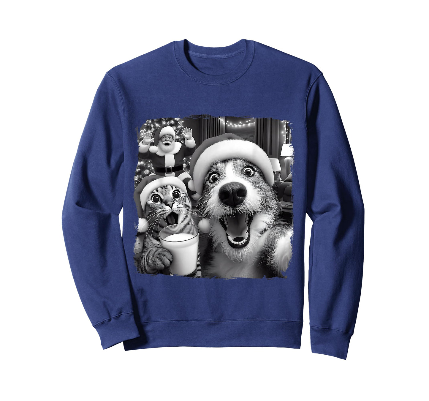 Santa Christmas Funny Cat Taking Selfie Racoon Xmas Holiday T-Shirt