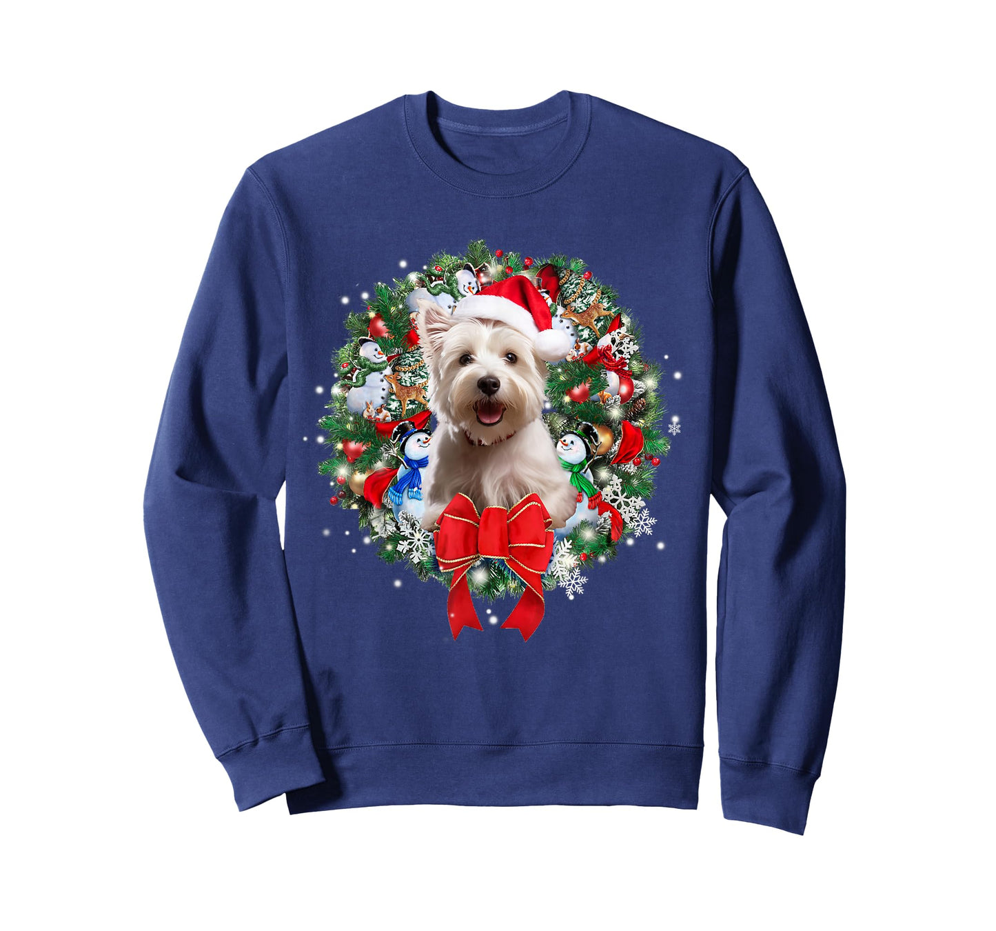 Westie Christmas Wreath Decoration Xmas Pajamas T-Shirt
