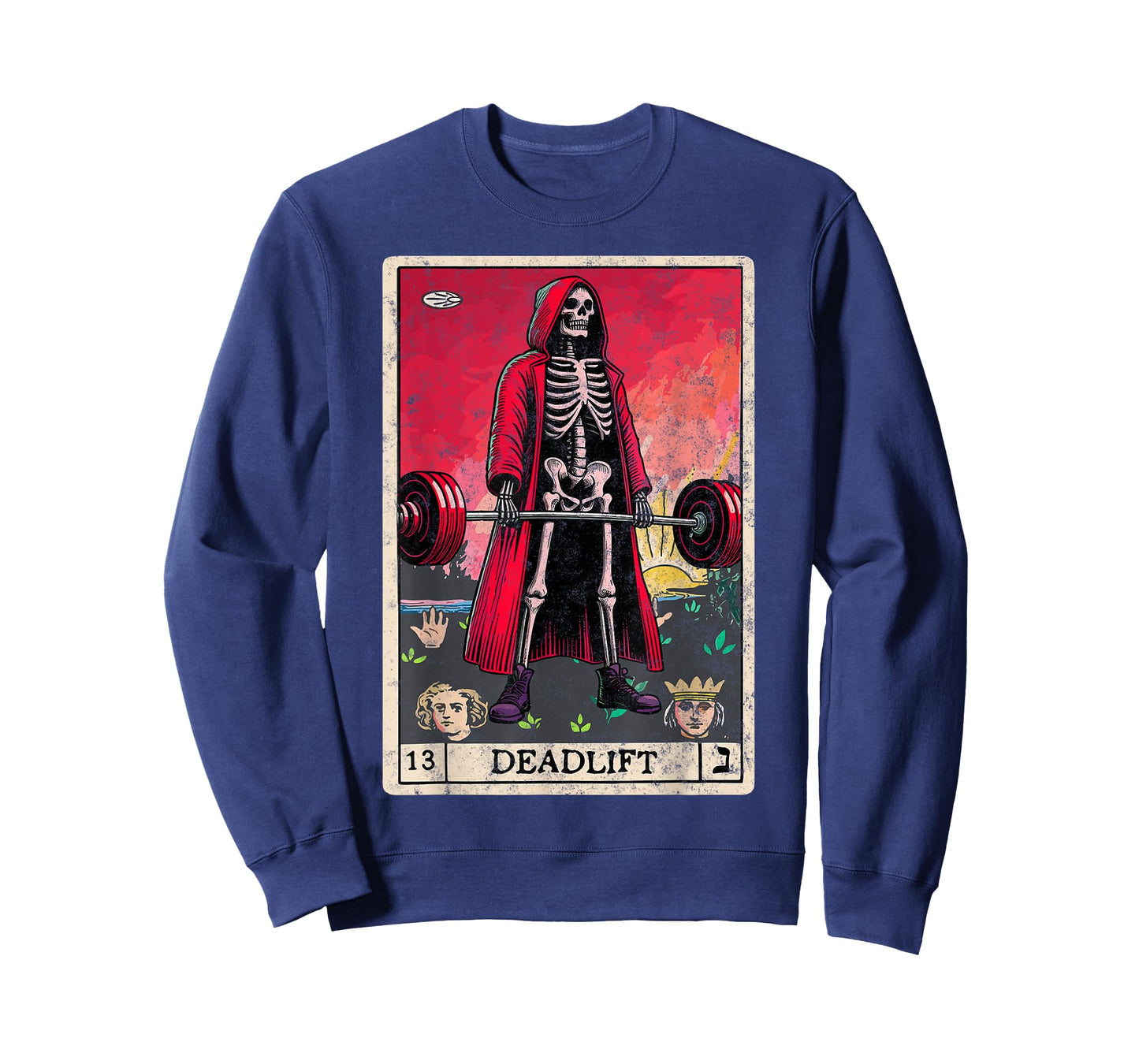 Vintage Deadlift Skeleton Halloween Gym Jokes Weightlifting T-Shirt