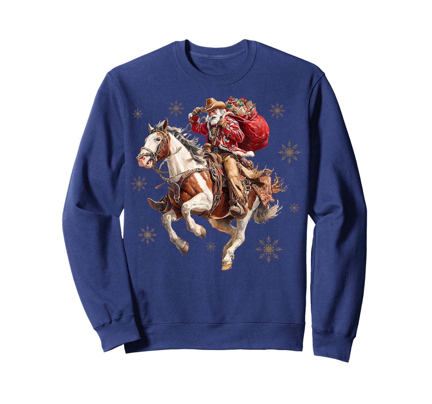 Vintage Cowboy Santa Merry Christmas Western Country Xmas T-Shirt