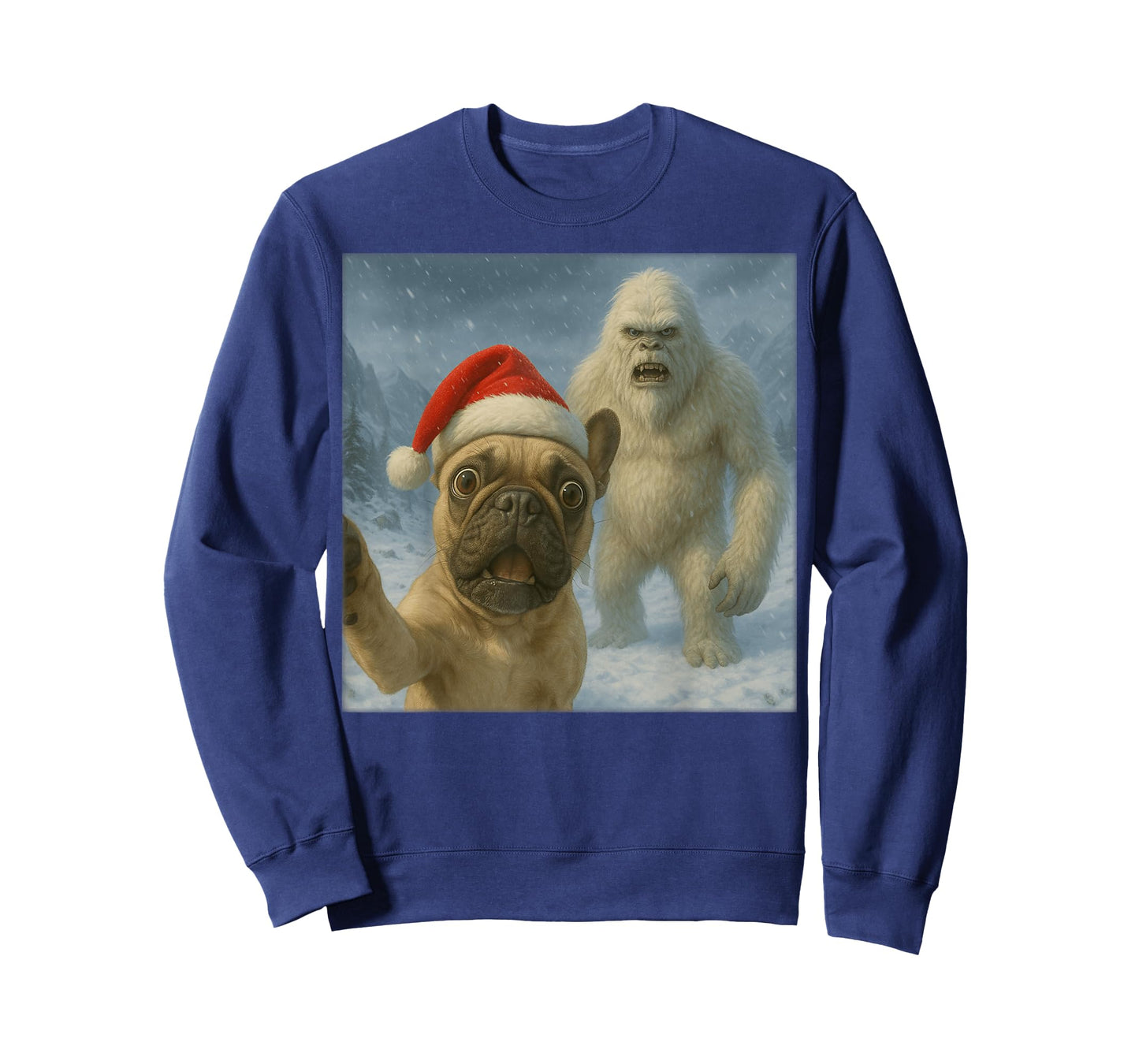 French Bulldog Yeti Selfie Funny Christmas Dog Pet Owner T-Shirt