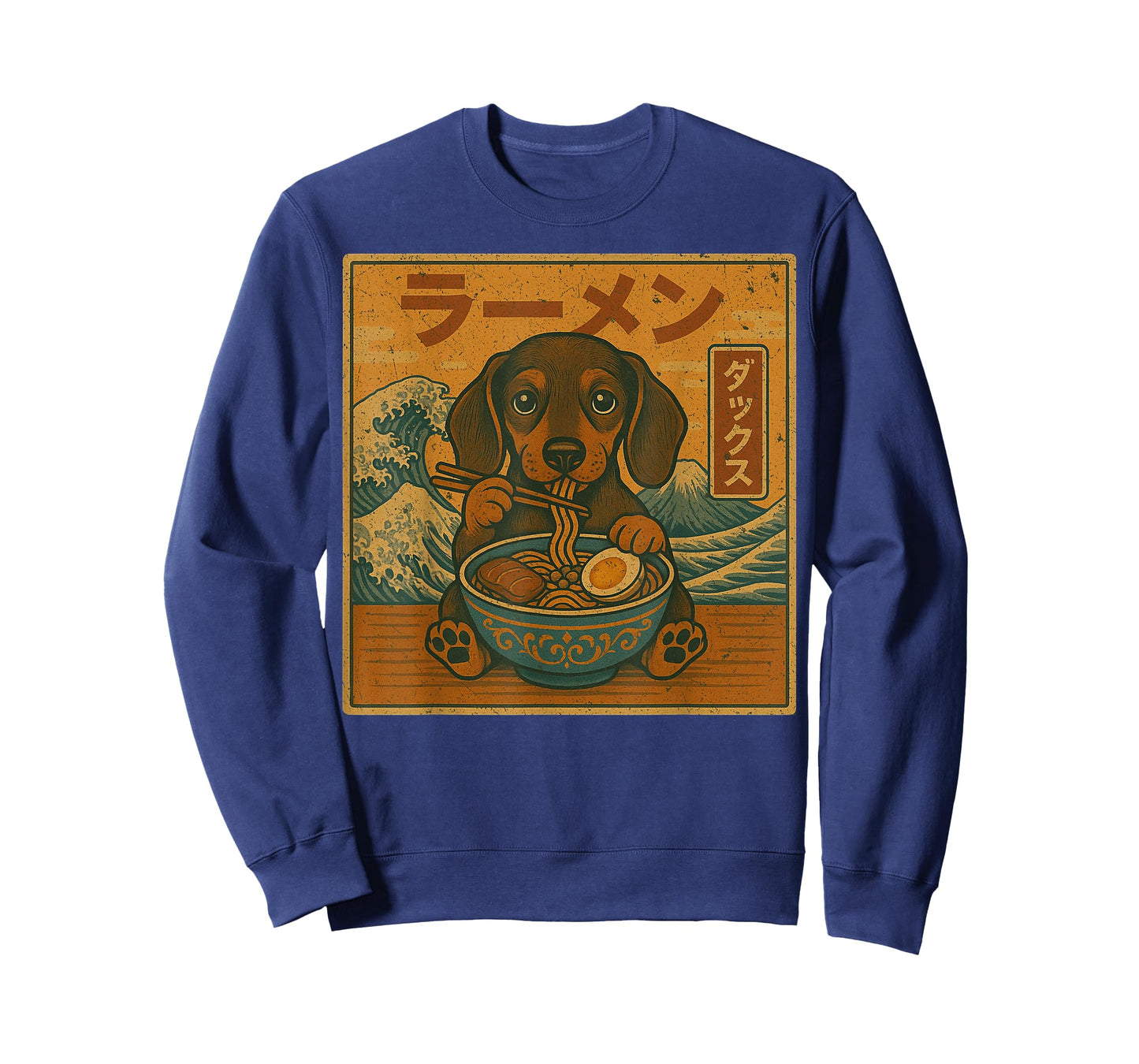 Funny Kawaii Ramen Japanese Noodles Dachshund Eating Ramen T-Shirt