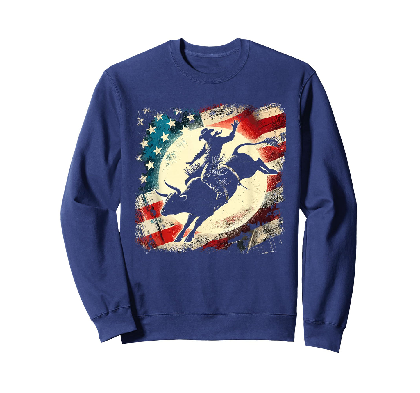 Bull Riding & Rodeo Bull Rider, Cowboy, Western & USA Flag T-Shirt