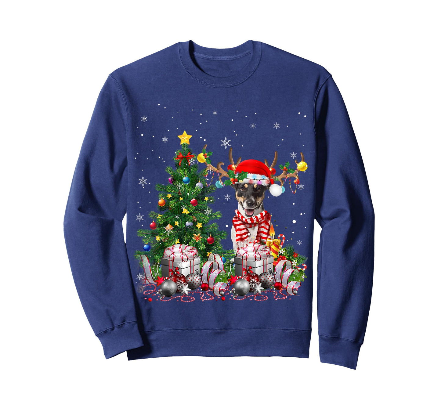 Jack Russell Terrier Christmas Tree Light Santa Pajamas Xmas T-Shirt