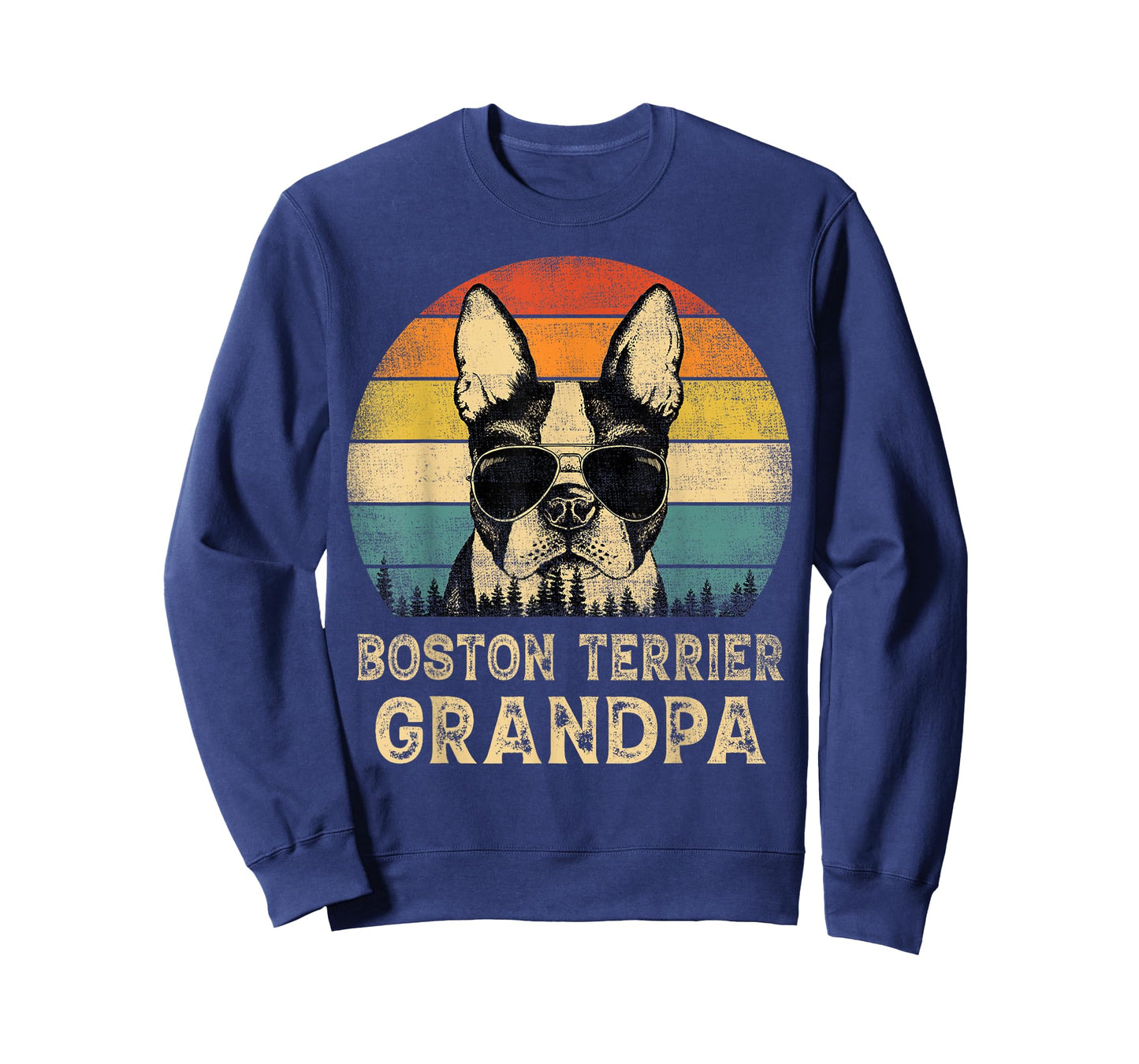 Vintage Boston Terrier Grandpa Dog Lovers Father's Day T-Shirt