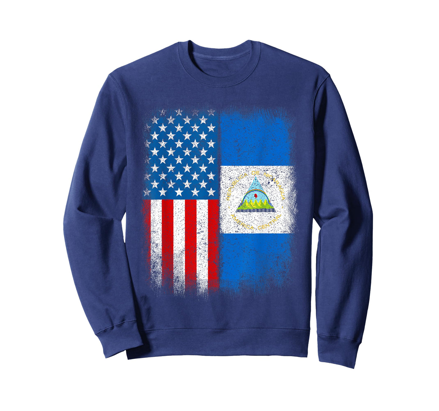 Vintage Half Nicaraguan American Flag Usa Nicaragua Country T-Shirt