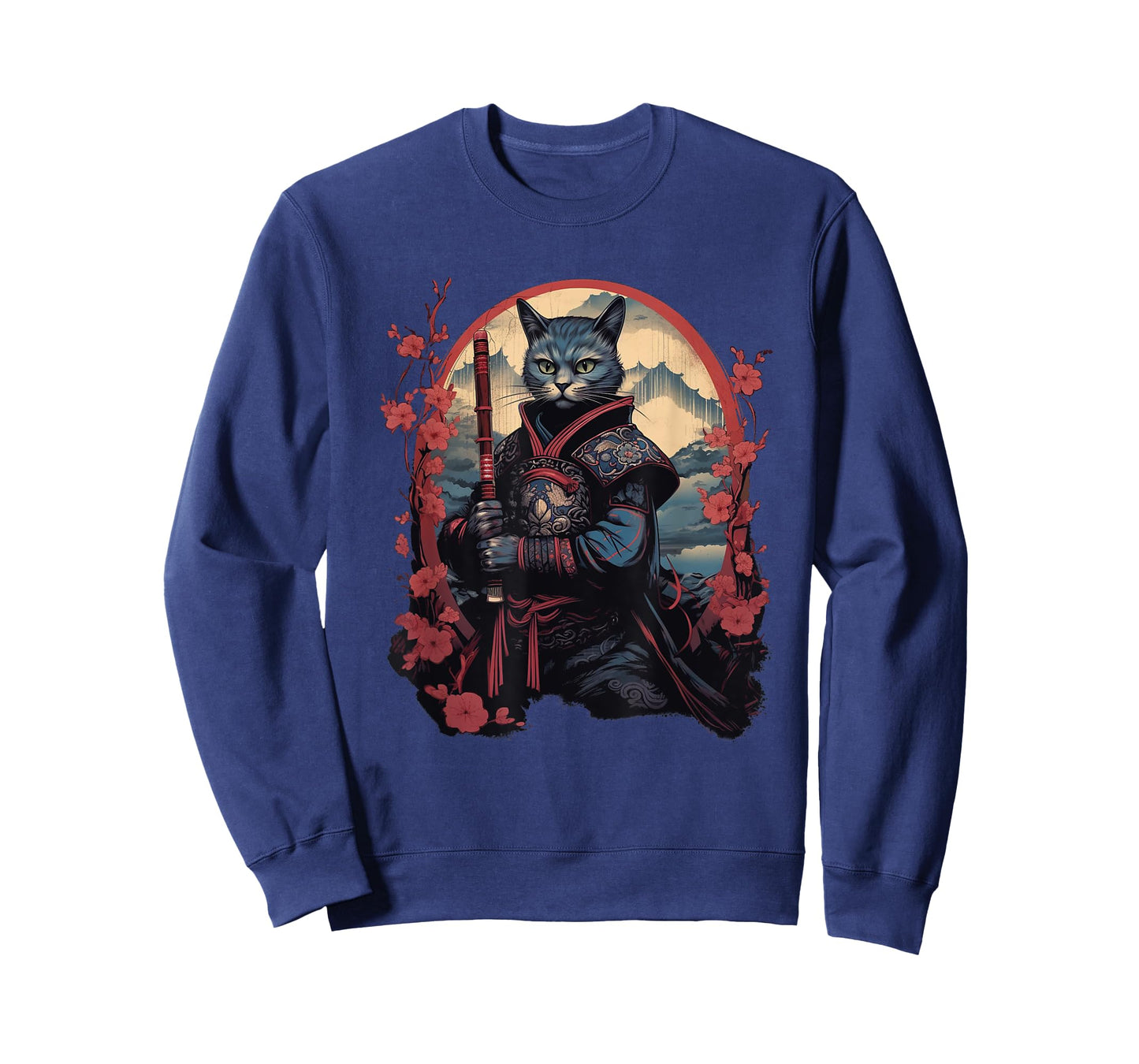 Vintage Japanese Samurai Ninja Cat Tattoo Kawaii T-Shirt for Men Women Girls Kids