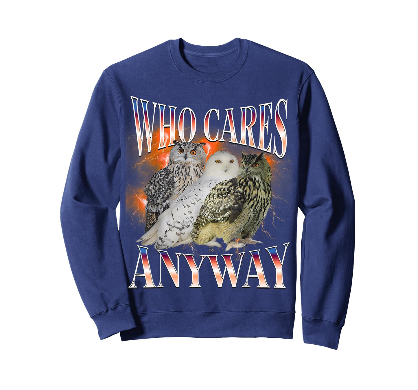 Bootleg Owl Design Merch Who Cares Anyway Quote T-Shirt