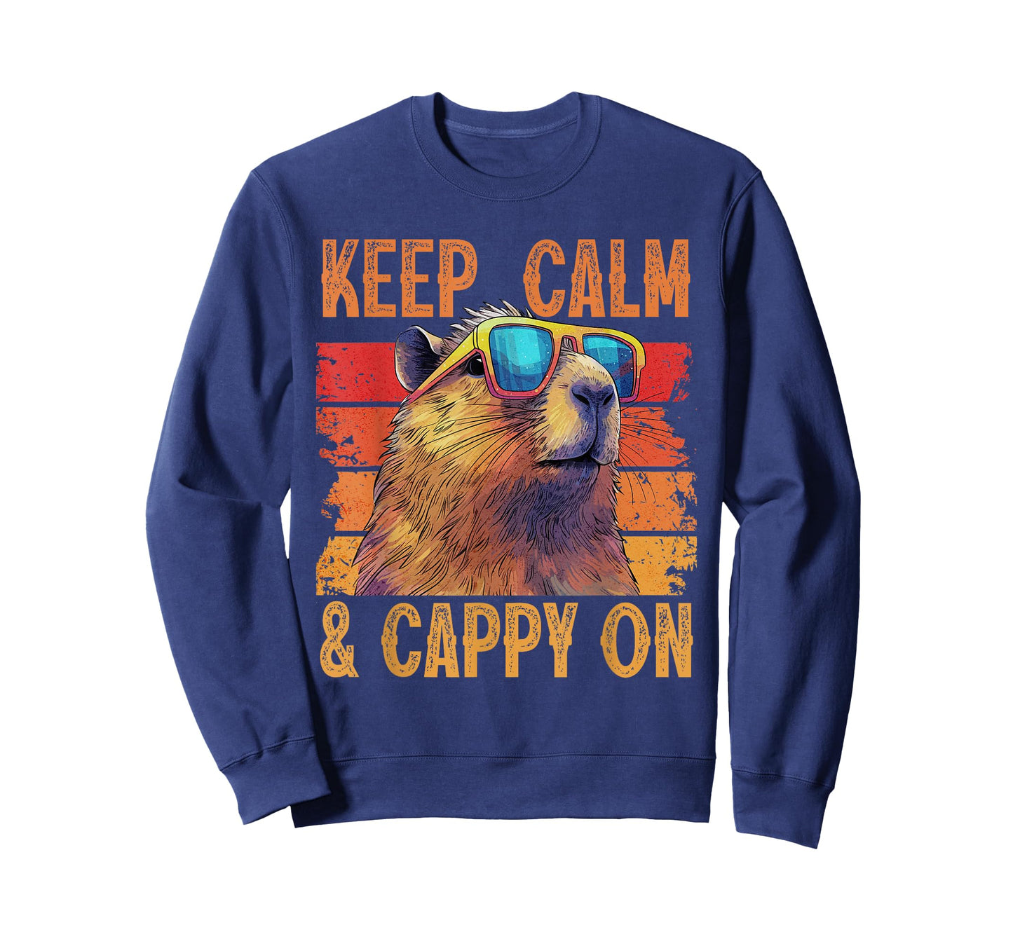 Keep Calm and Cappy On Funny Retro Vintage positive Capybara T-Shirt