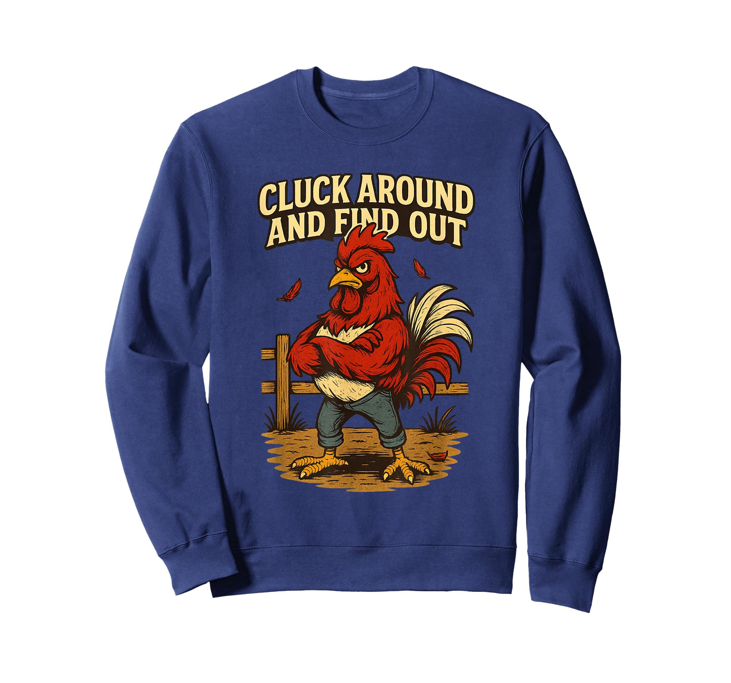 Cluck Around and Find Out Angry Rooster Cartoon T-Shirt