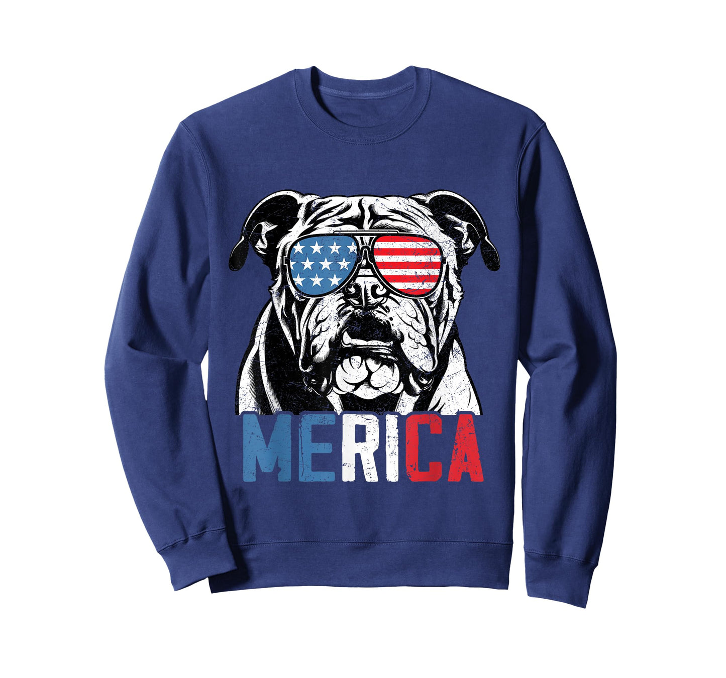 Patriotic English Bulldog Dog Merica 4th Of July Funny T-Shirt