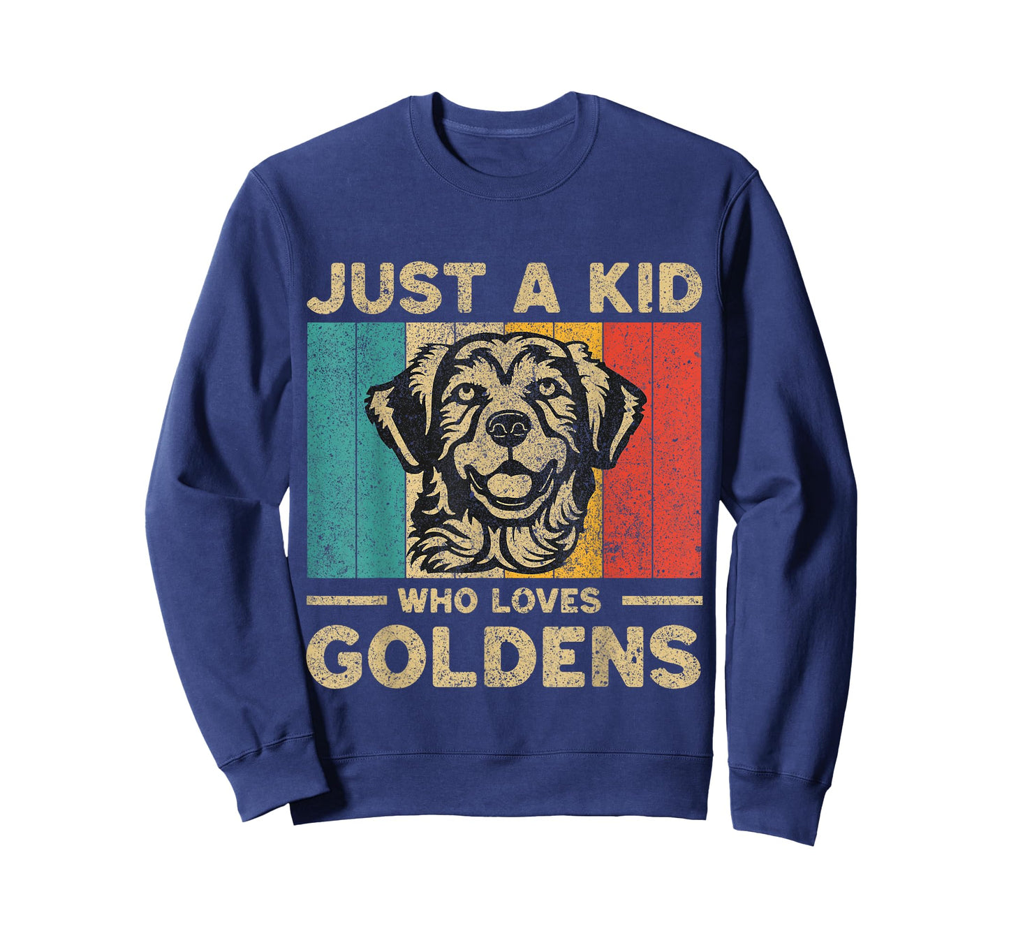 Just A Kid Who Loves Goldens Retro Golden Retriever T-Shirt