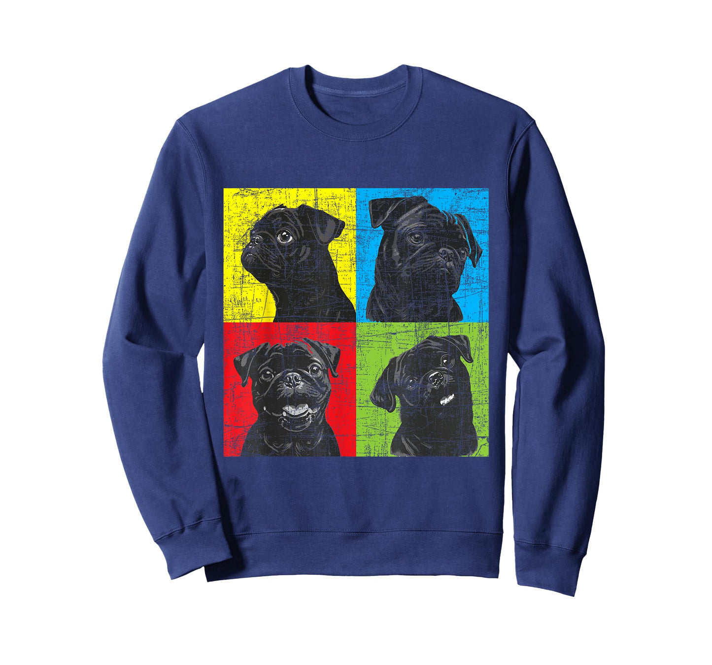 Colorful Pug Face Portrait - Dog Lover Puppy Pet Owner T-Shirt