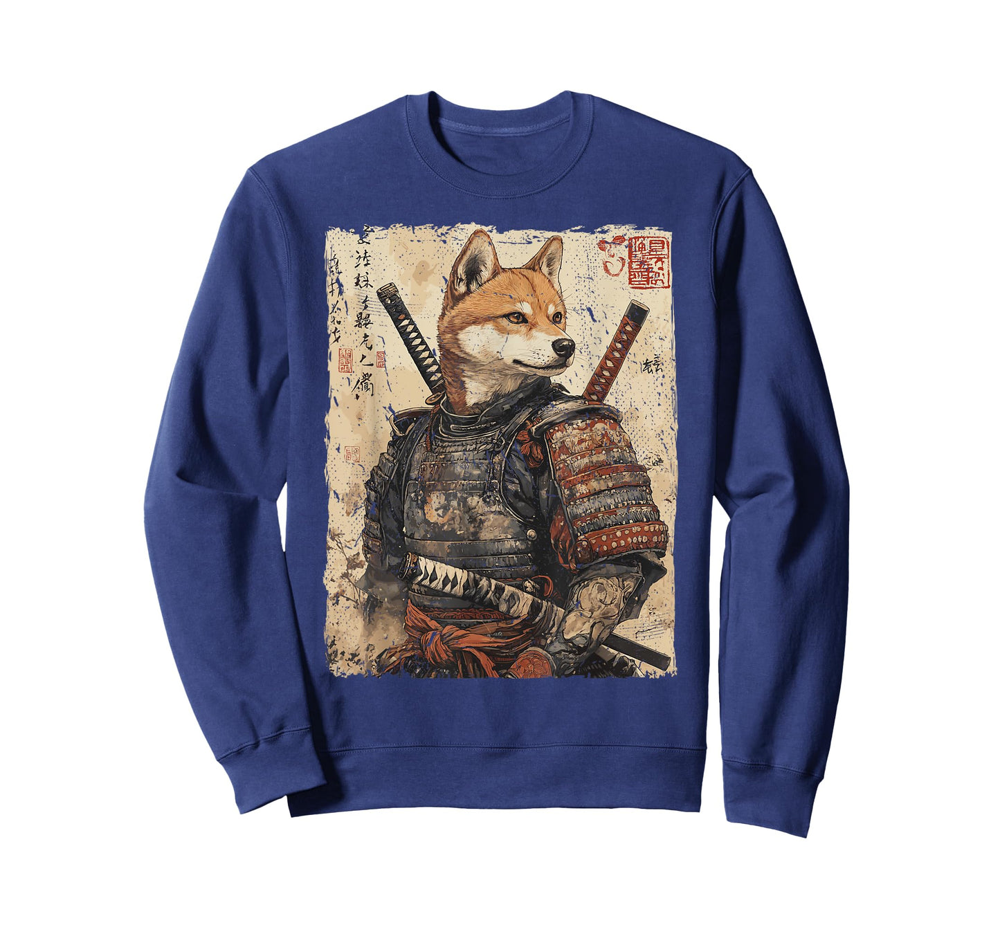 Samurai Dog Warrior Japanese Ukiyo-e Artwork Dog Samurai T-Shirt for Men Women Kids