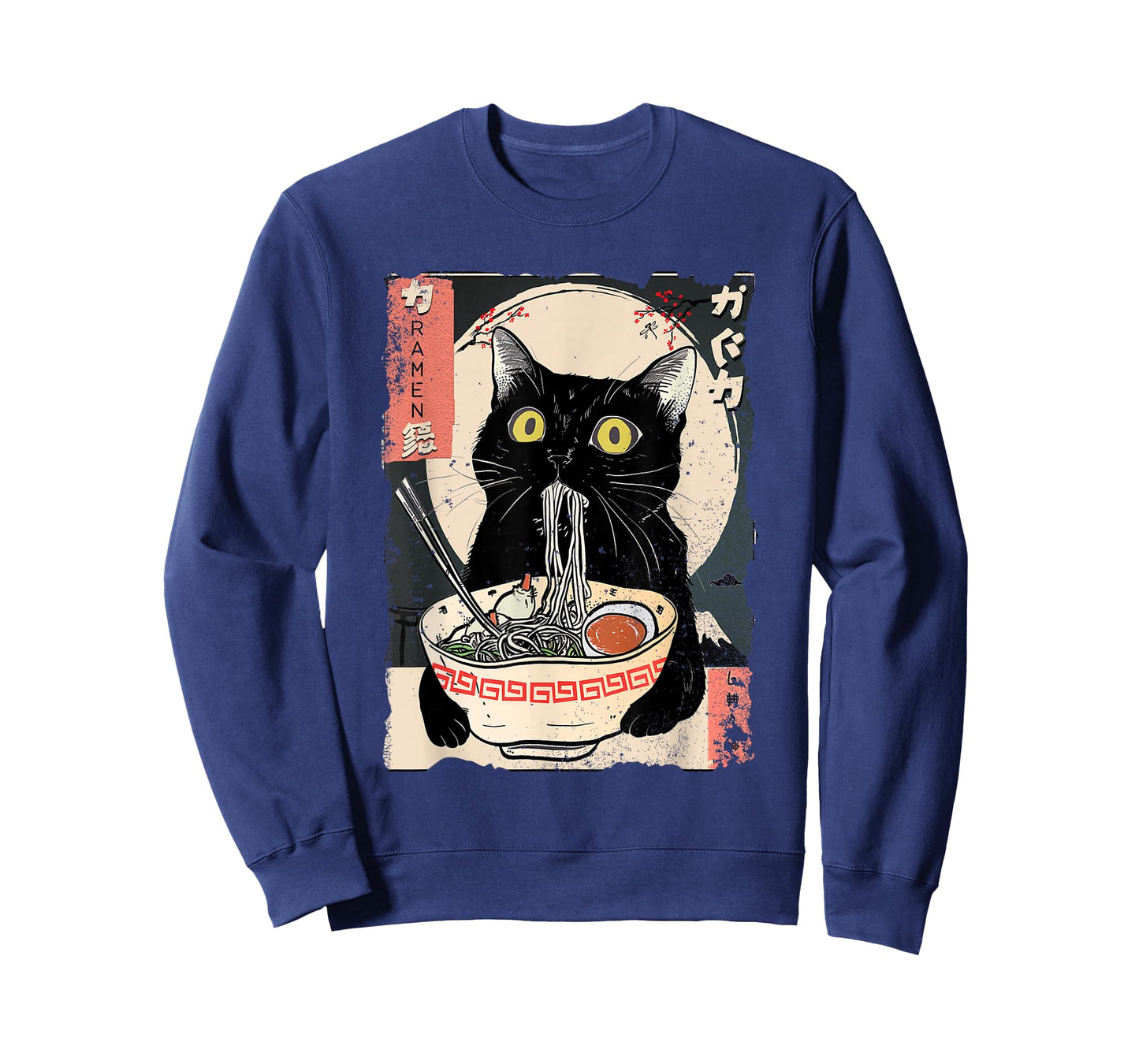 Kawaii Cat Eating Ramen Noodles Funny Anime Gift Girls Teens T-Shirt