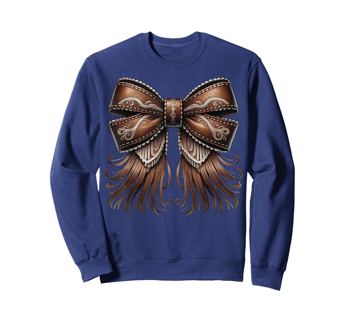 Western Cowgirl Leather Fringe Bow Rodeo Country Coquette T-Shirt