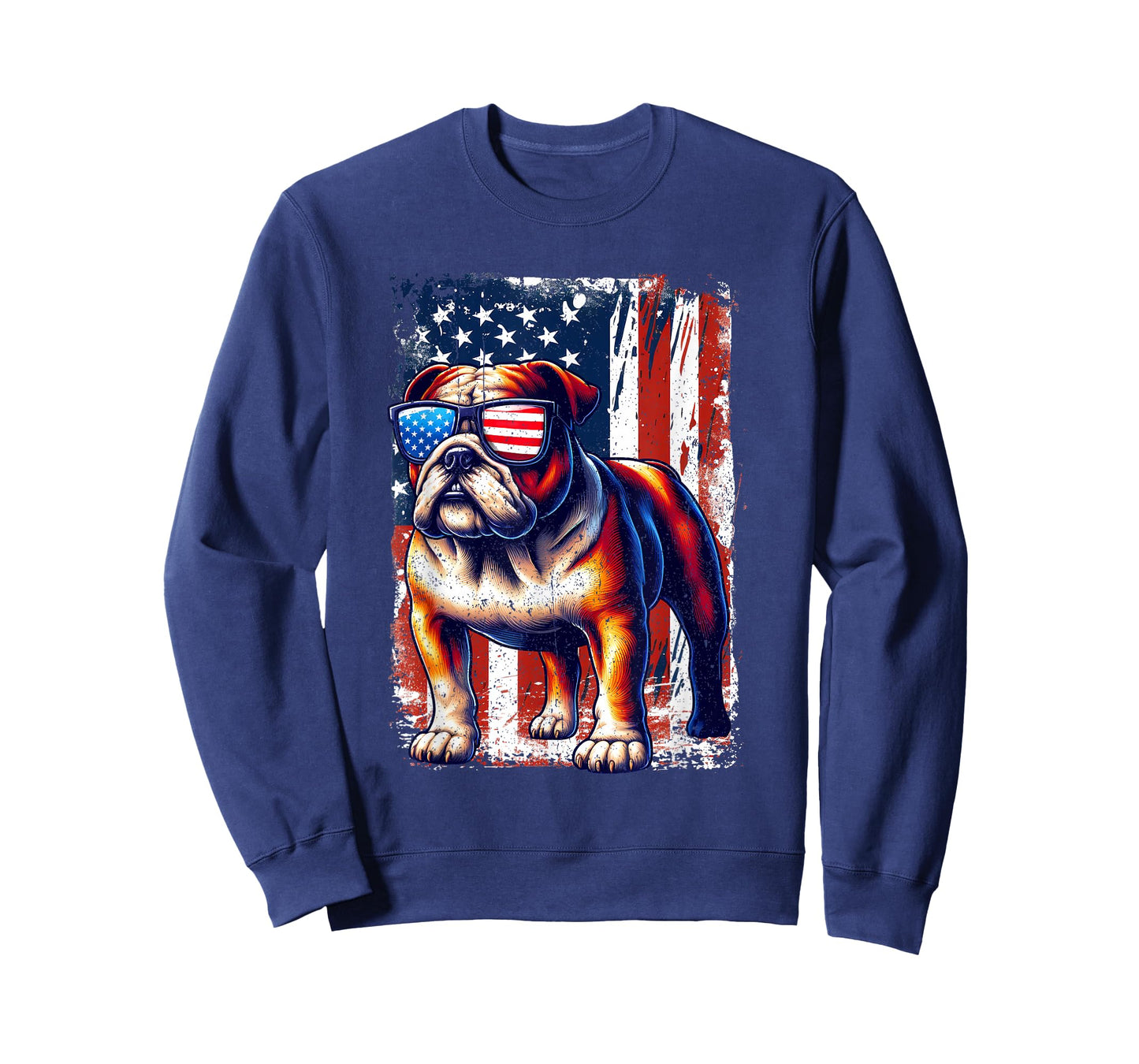 Vintage Bulldog Lovers American Flag Pets Dogs USA US Outfit T-Shirt