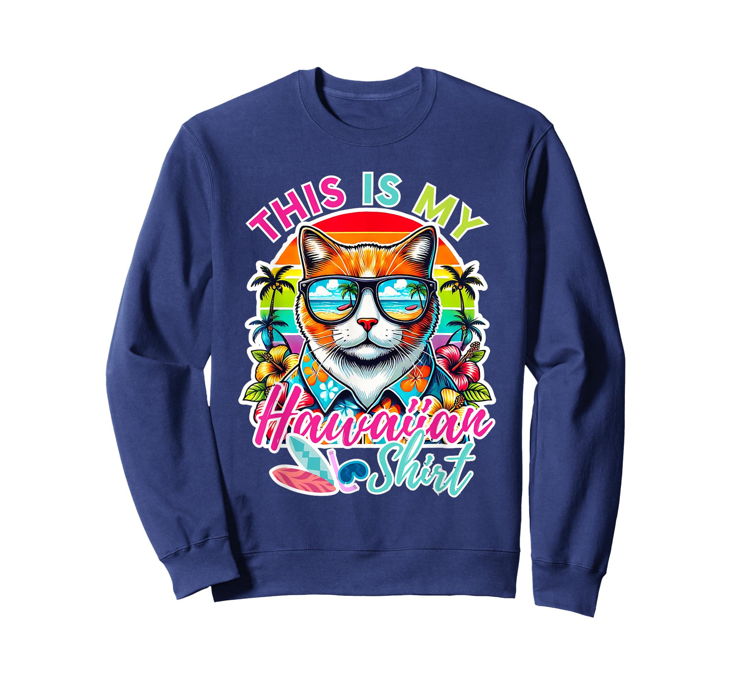 This Is My Hawaiian Shirt Funny Cat Party Oahu Hawaii T-Shirt for Men Women Girls Kids