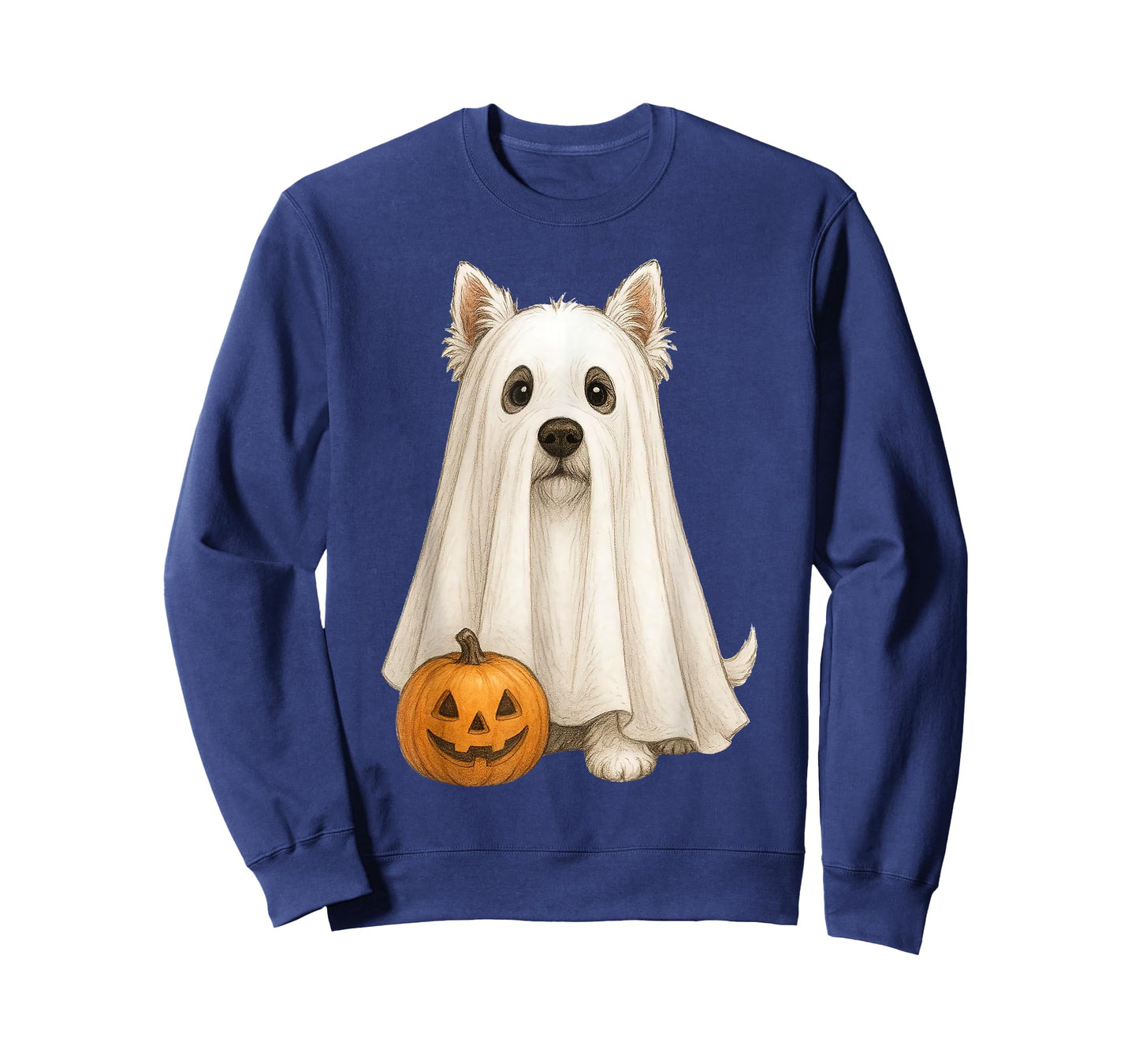 Cute Westie Dog Ghost Pumpkin Halloween Pet Animal Lover T-Shirt
