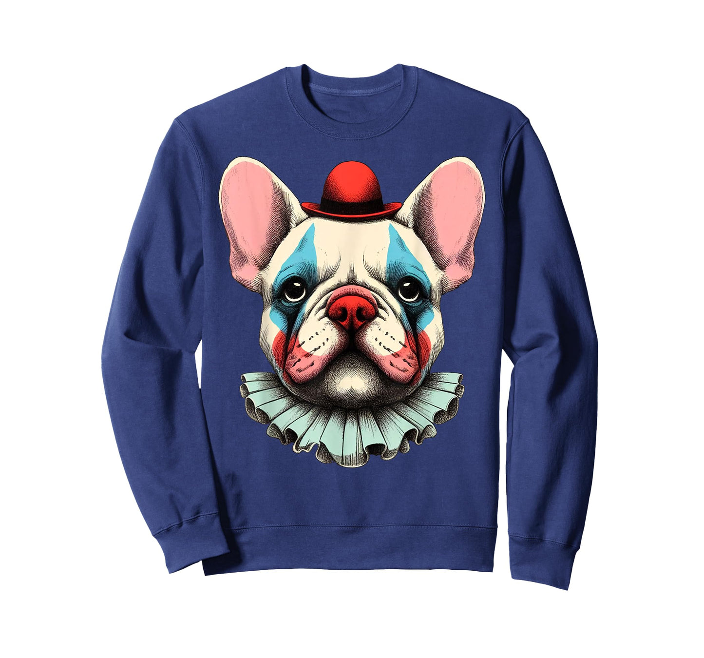Cute Spooky French Bulldog Clown Halloween Funny Frenchie Men Women Kids T-Shirt