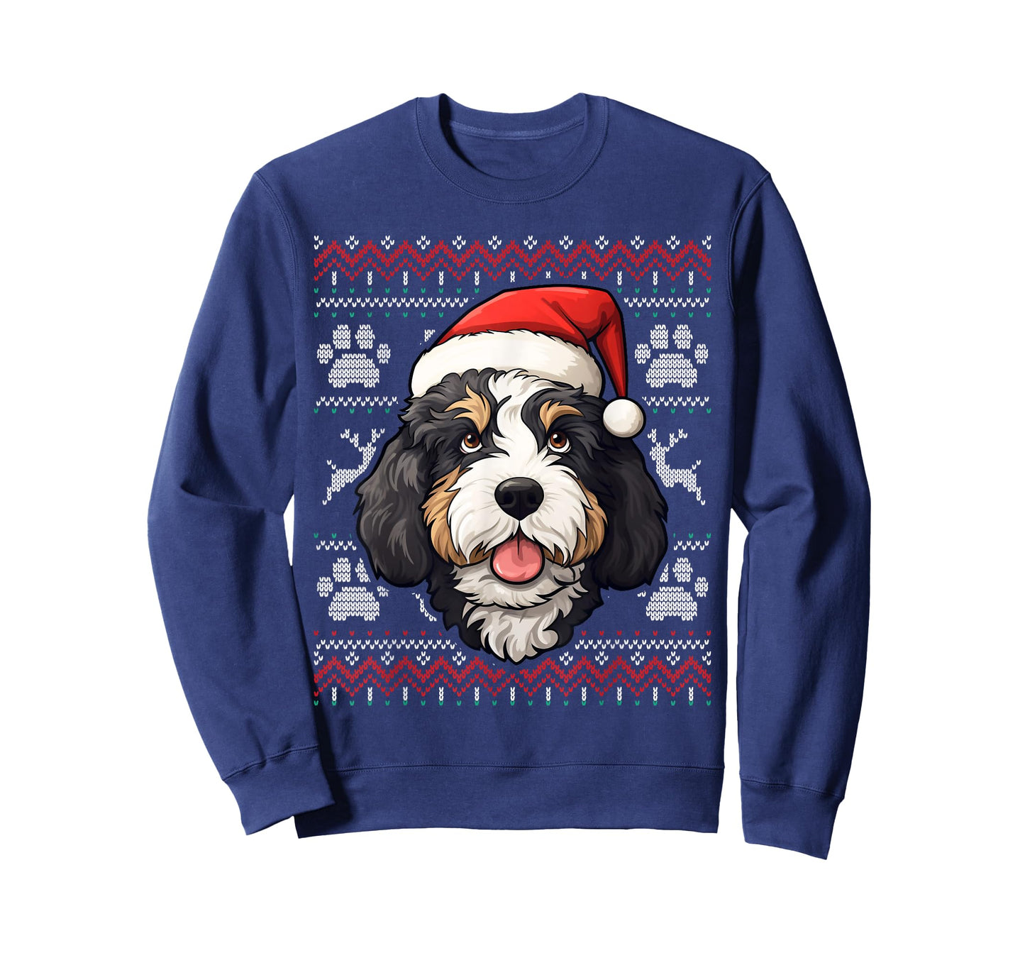 Bernedoodle Santa Hat Christmas Funny Dog Mom Dad T-Shirt