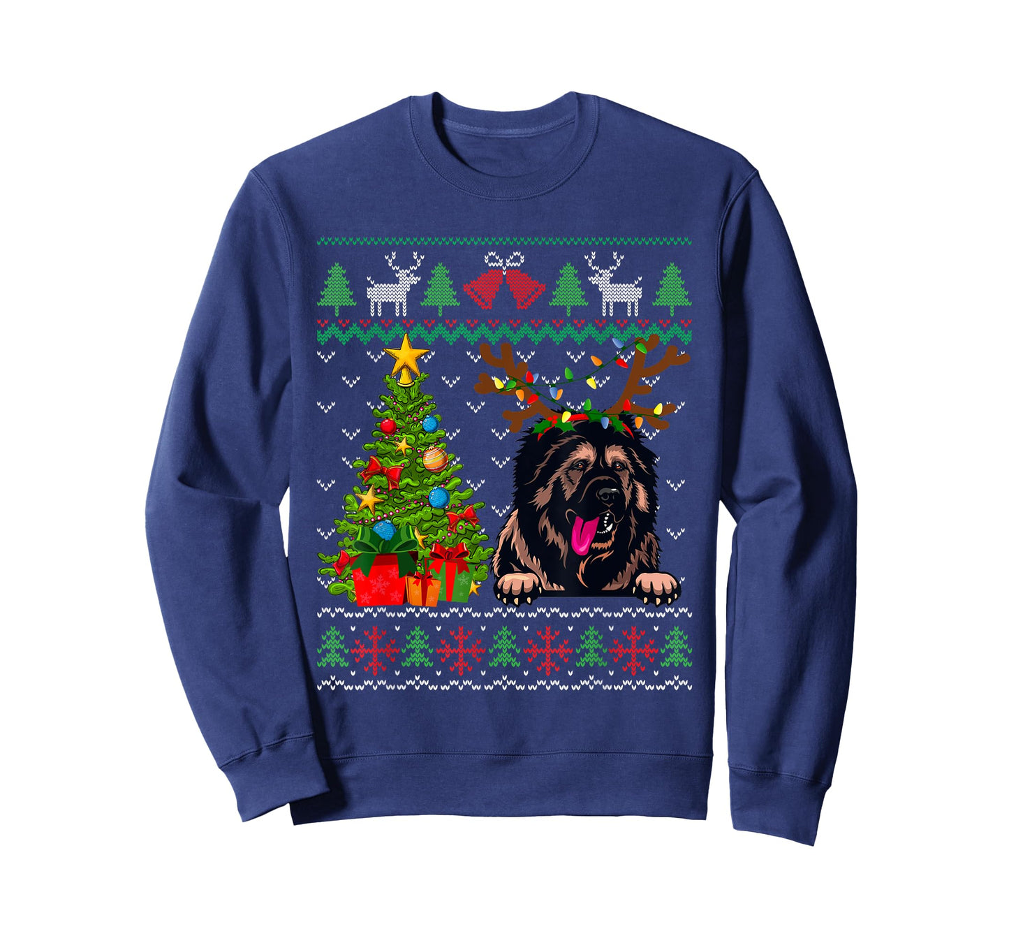 Caucasian Shepherd Dog Merry Christmas Reindeer Truck Xmas T-Shirt