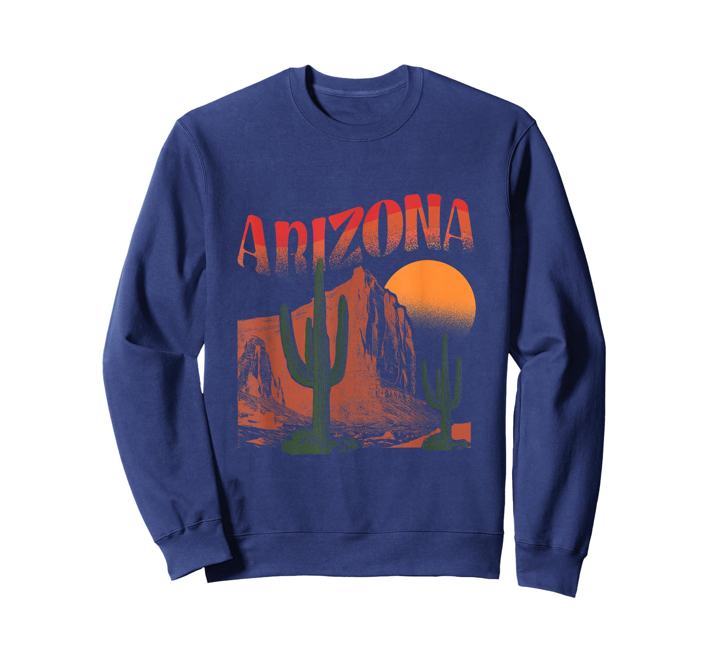 Arizona Desert Sunset With Cactus And Cliffs Vintage Style T-Shirt