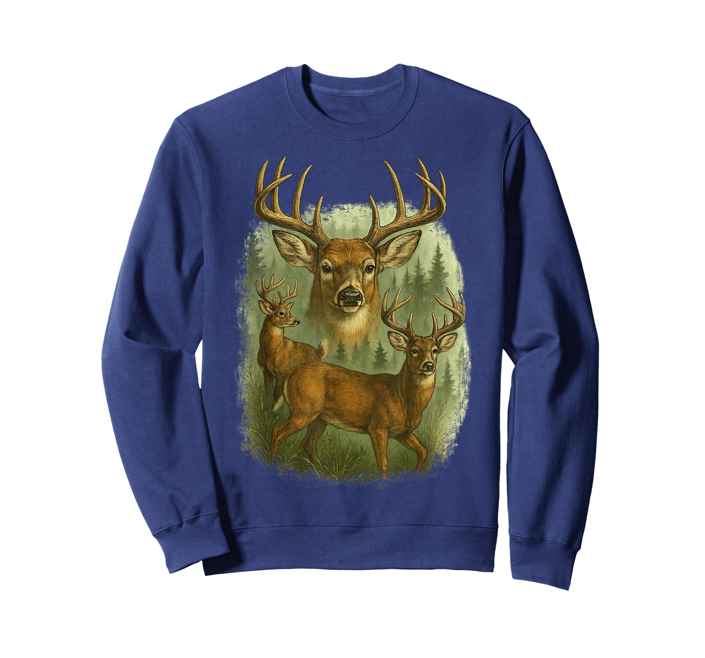 Vintage Deer Graphic Grunge Tee Forest Wildlife Hunting T-Shirt
