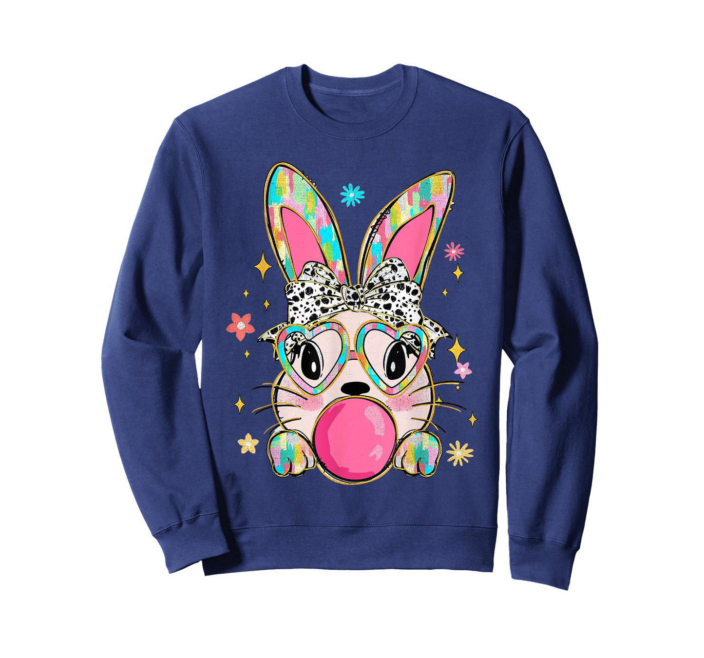 Coquette Bow Bunny Face Tie Dye Glasses Bubblegum Easter Day T-Shirt