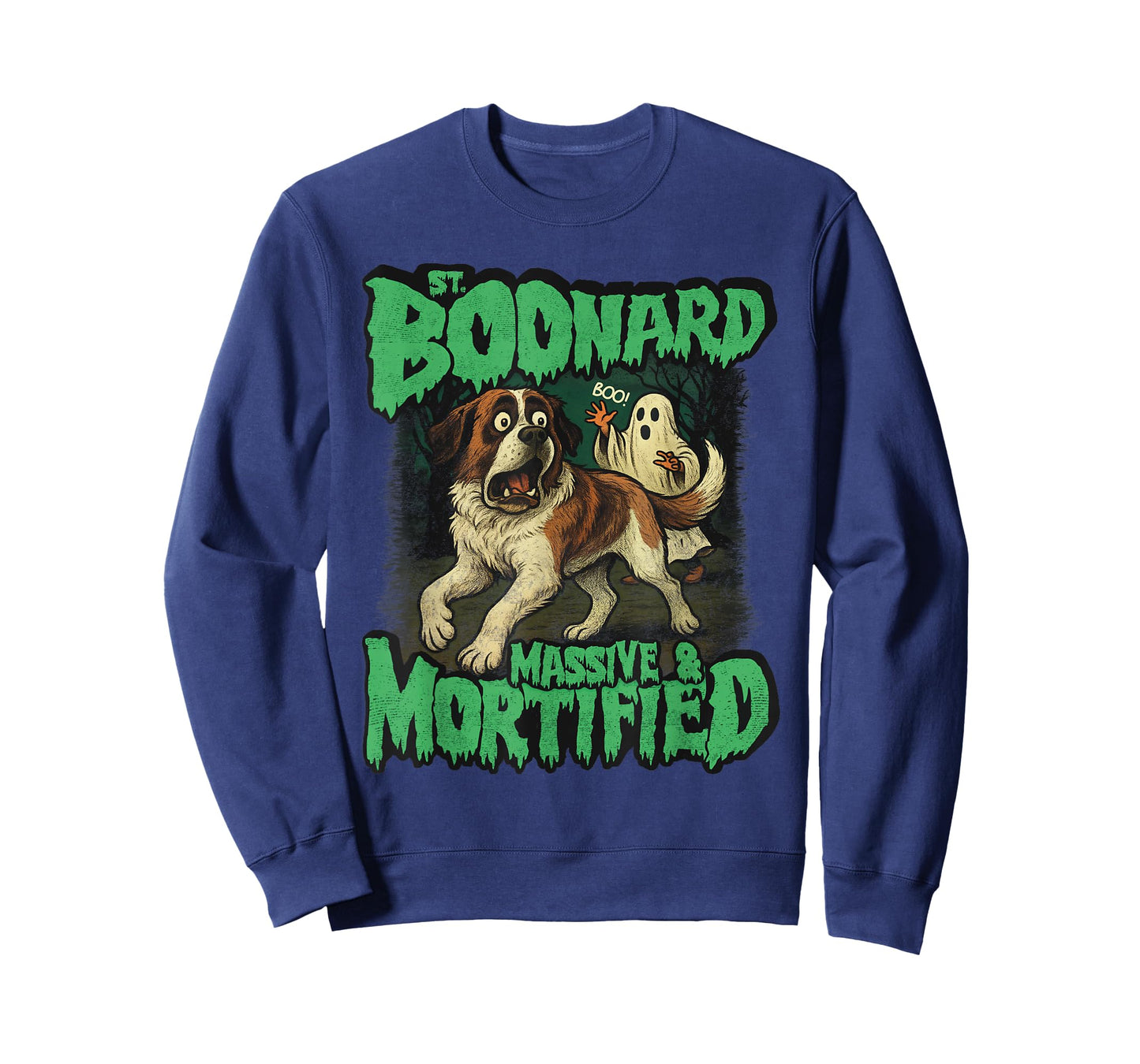 Funny Scared Saint Bernard Halloween, St. Boonard Dog Mom T-Shirt