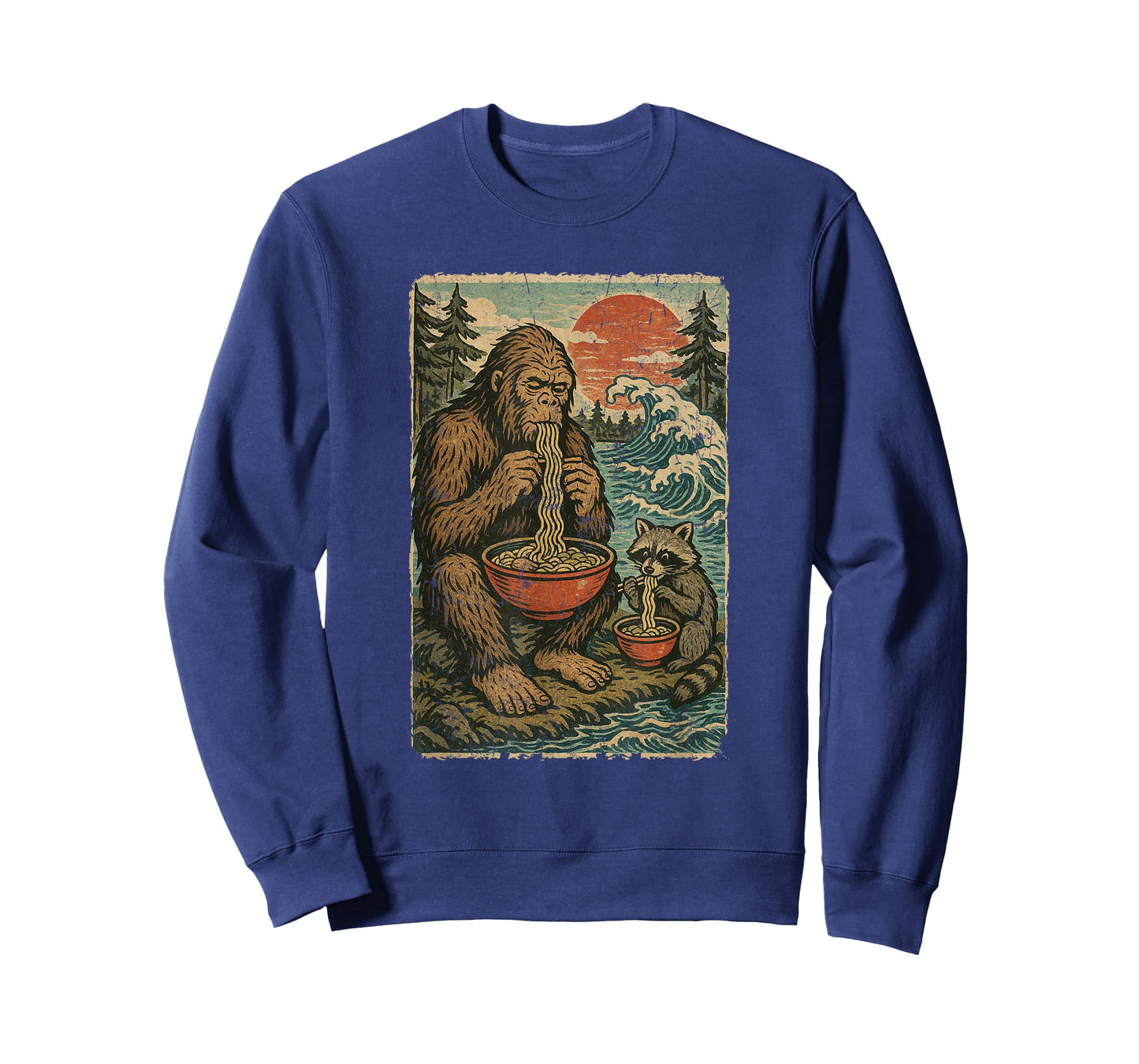 Anime Bigfoot Racoon Eating Ramen Funny Japanese Manga T-Shirt