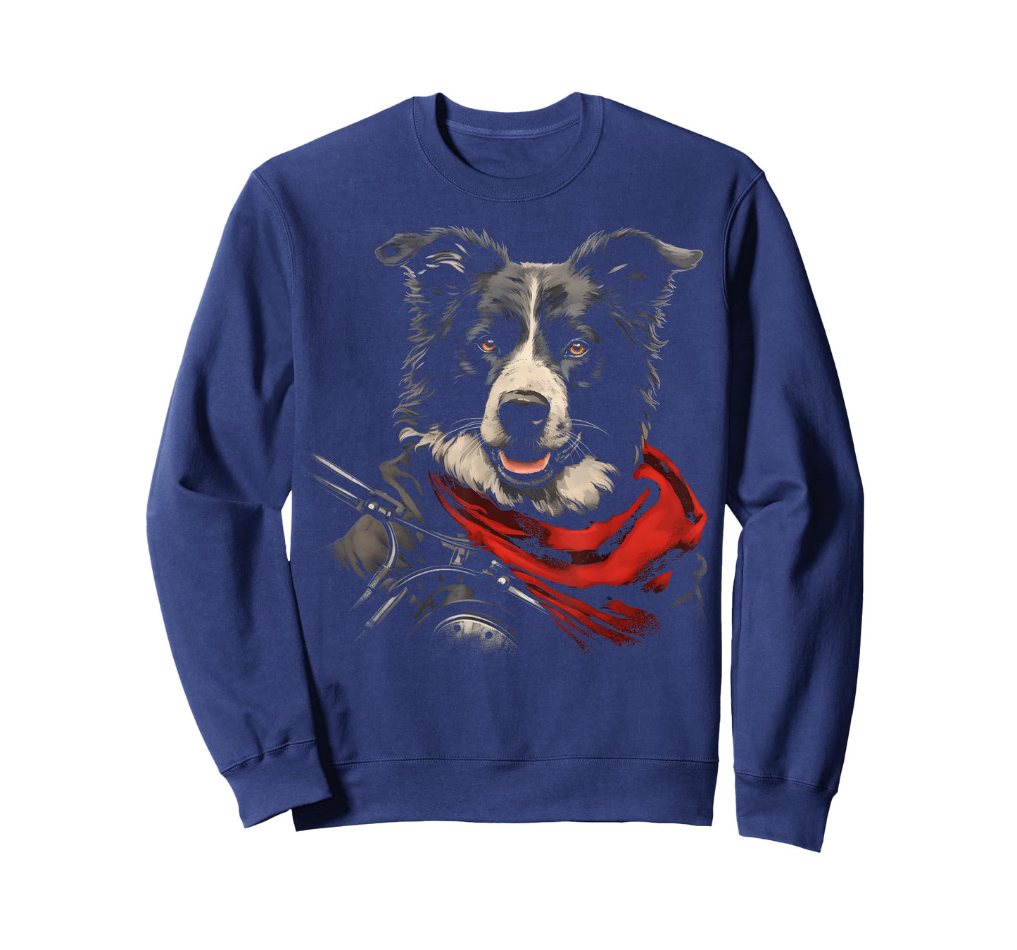 Cool Motorcycle Dad Biker Dog Funny Border Collie Dad Rider Men T-Shirt